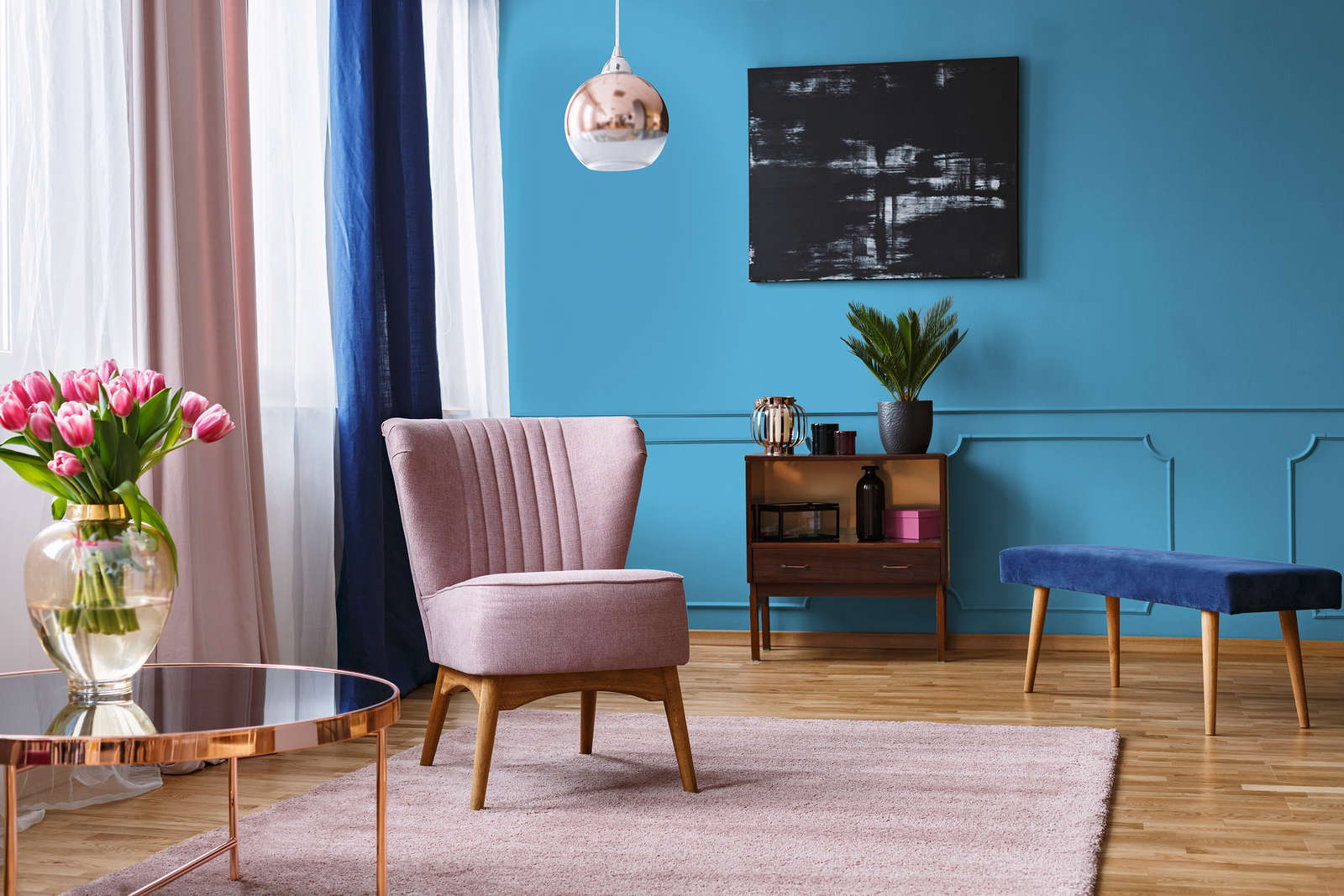             Premium Wandfarbe strahlendes Eisblau »Blissful Blue« NW302 – 1 Liter
        