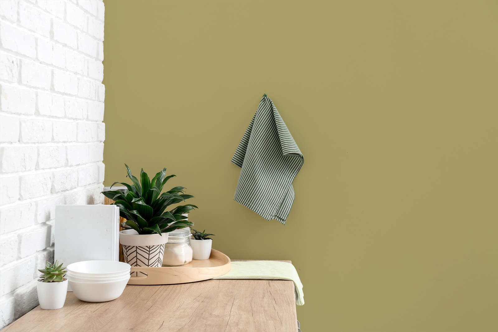 pflanze, tuch, wand, küche, arrangement