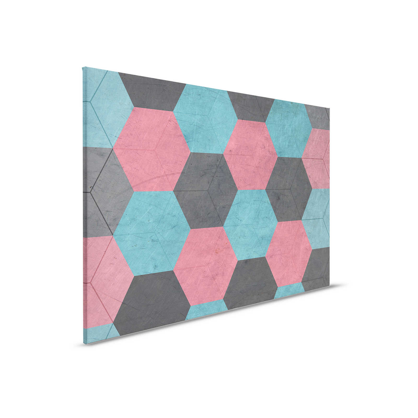         Vintage Look Zeshoekige Tegels Canvas Schilderij - 0,90 m x 0,60 m
    