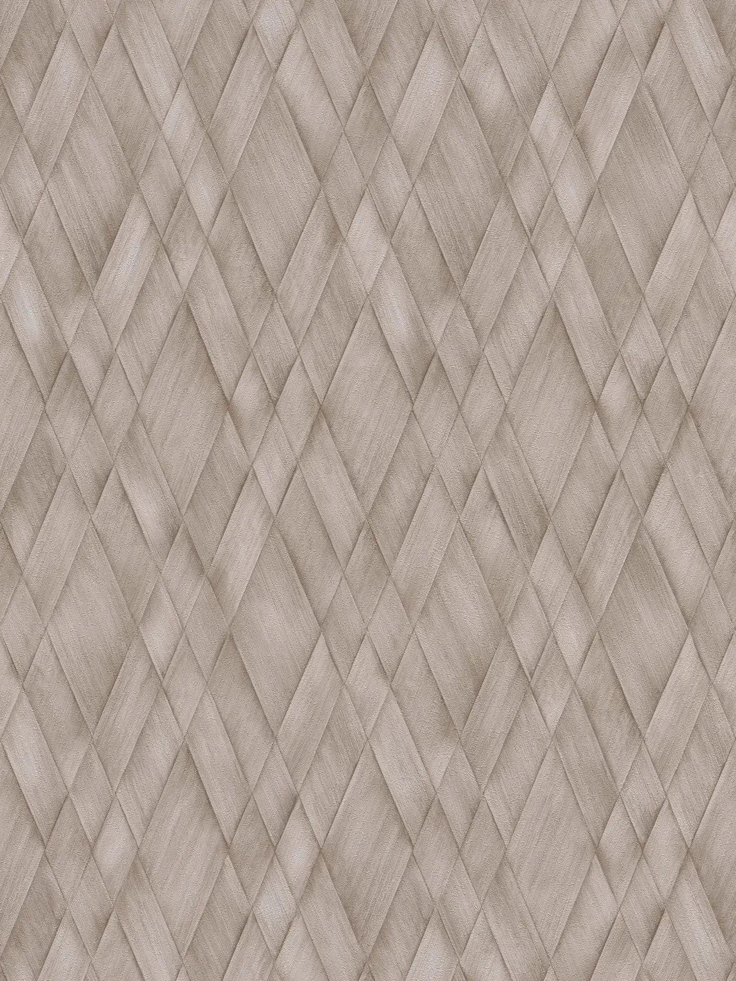 Fijn ruitdecor van vliesbehang met lichte structuur en matte afwerking – bruin, bruin, beige