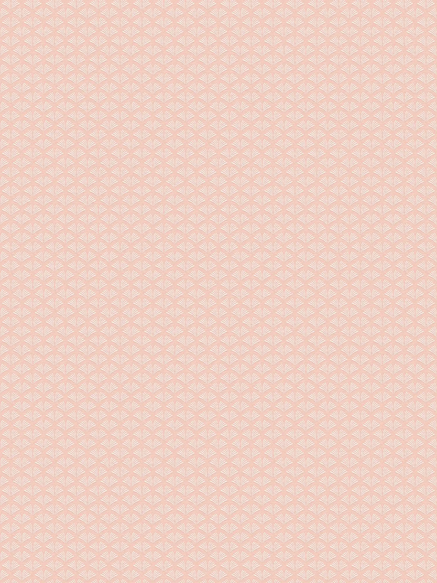 Rosa Vliestapete mit weiße, filigranen Muster im femininen Look