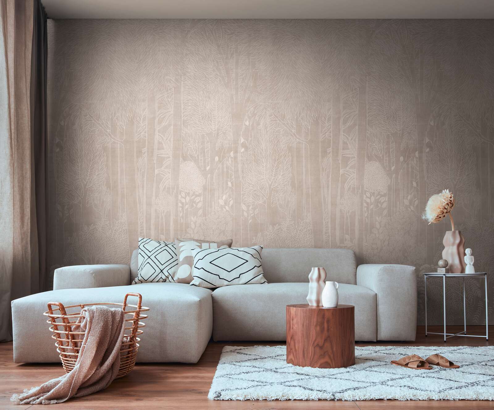 wohnzimmer, wandtapete,  sofa, couchtisch, teppich