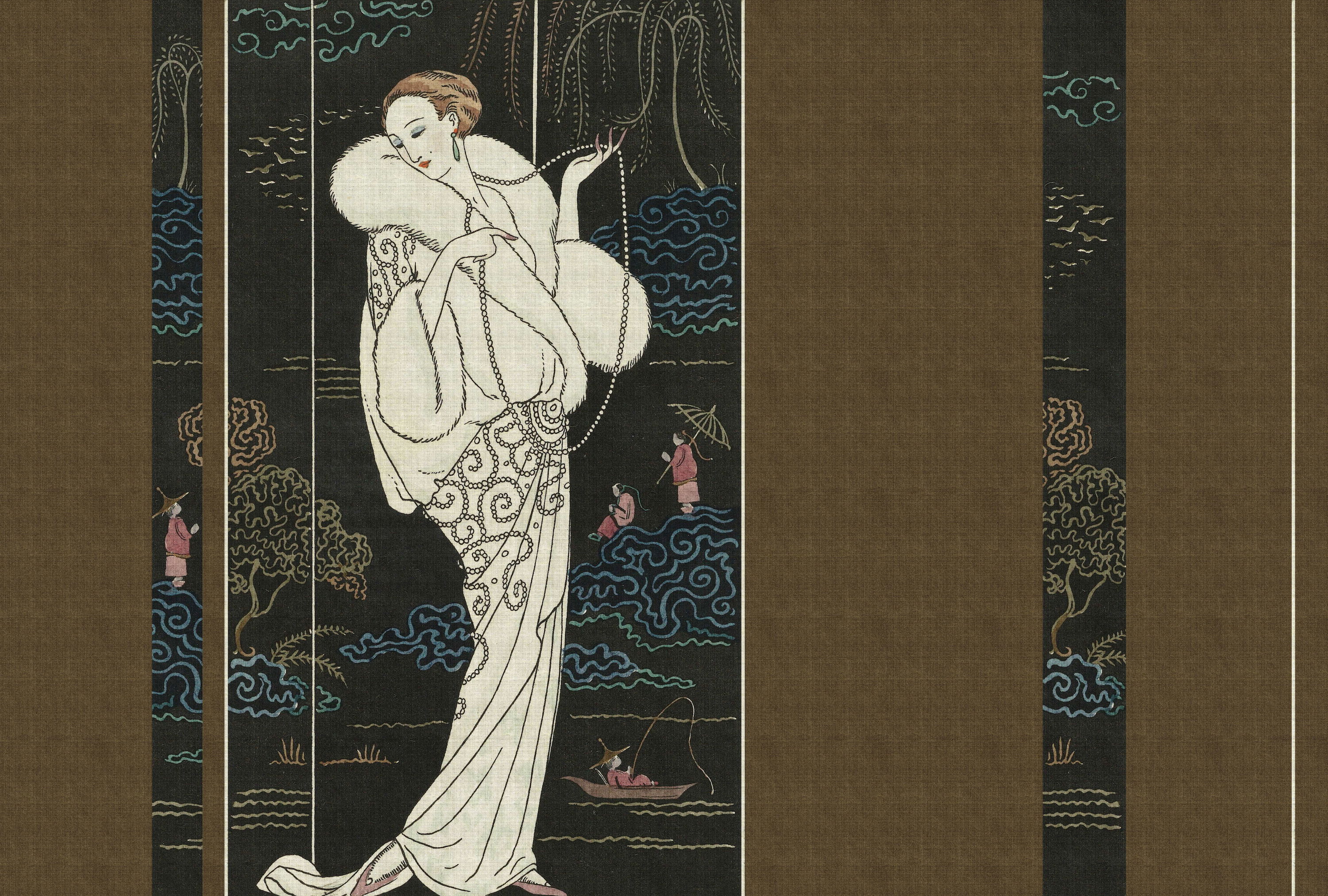             Adlon 4 – Fototapete Schwarz-Braun Asian Retro Design
        