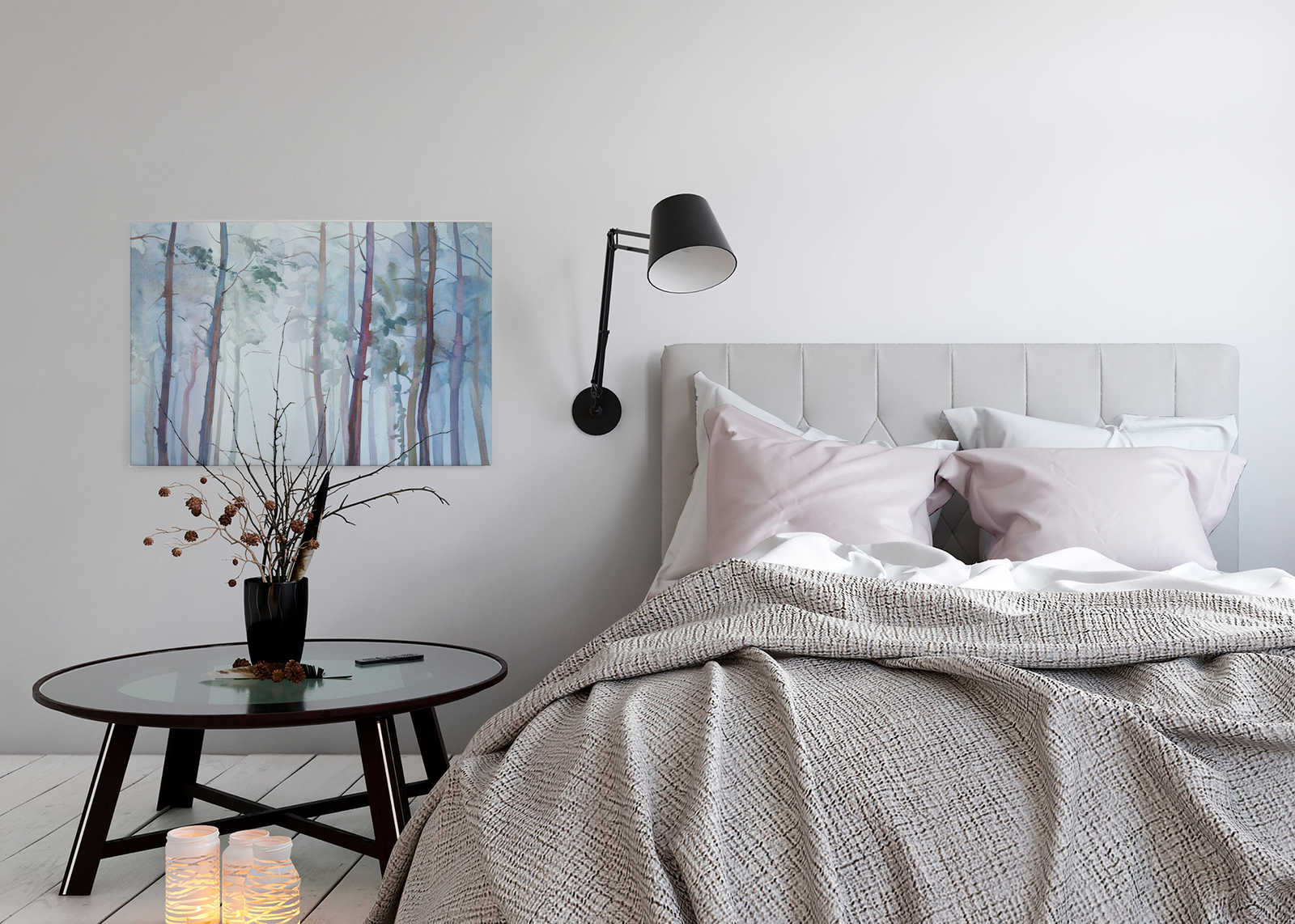 Leinwand mit Waldmotiv im Aquarellstil – 0,90 m x 0,60 m