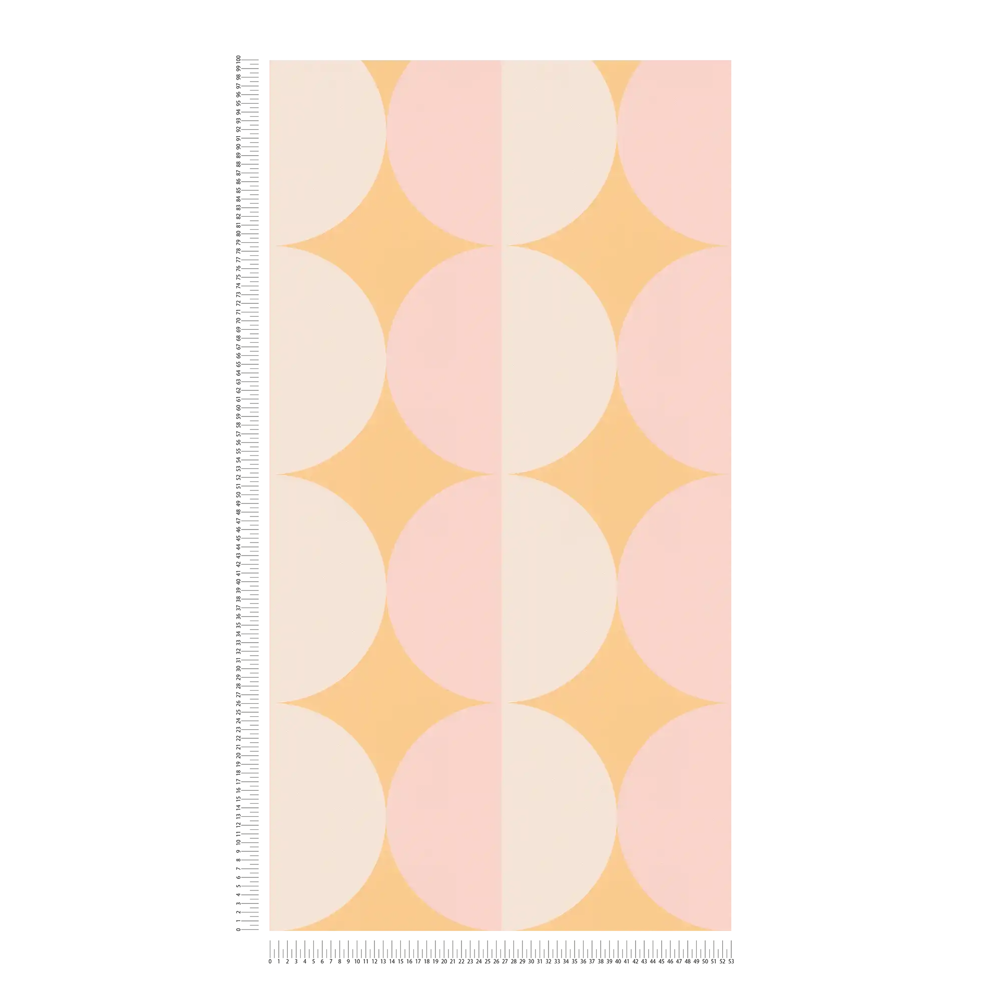 Vliestapete mit Kreismuster Retro-Design – Orange, Beige, Rosa