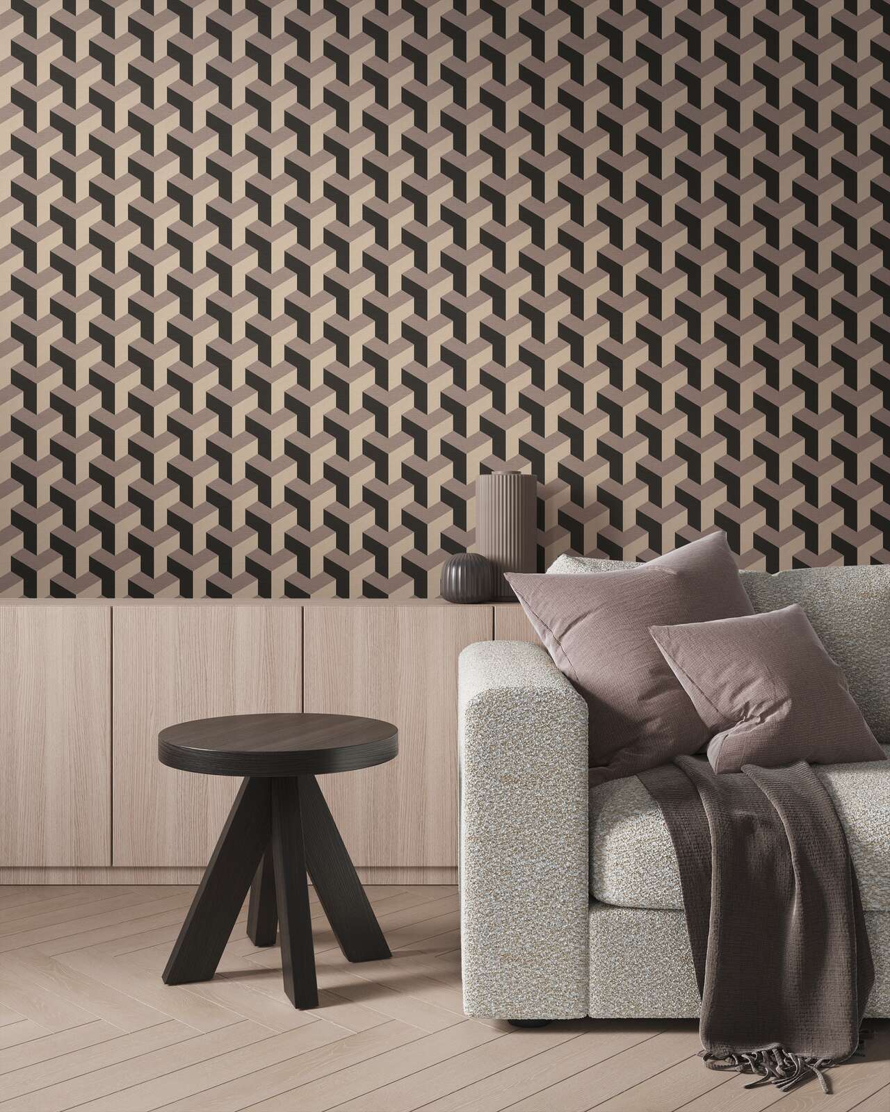 Drinnen, Innenarchitektur, Holzpaneele, Dekoration für Zuhause, Kissen