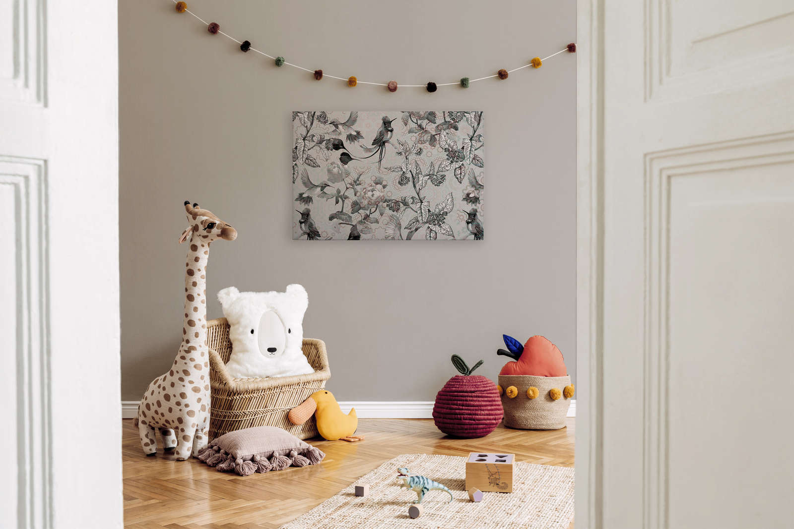             Leinwandbild Natur Design im Collage Stil | exotic mosaic 4 – 0,90 m x 0,60 m
        