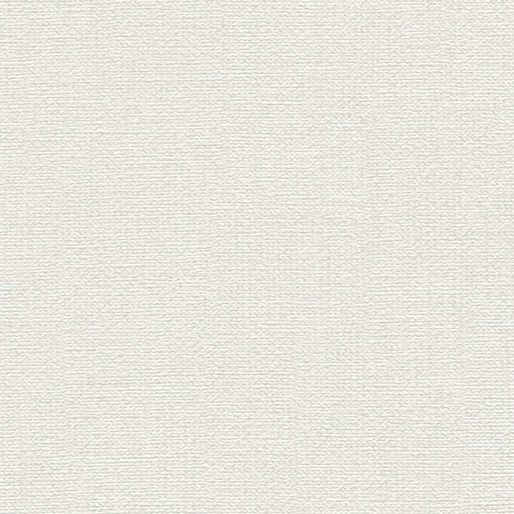             Textiloptiktapete einfarbiges Design PVC-frei – Weiß, Creme
        