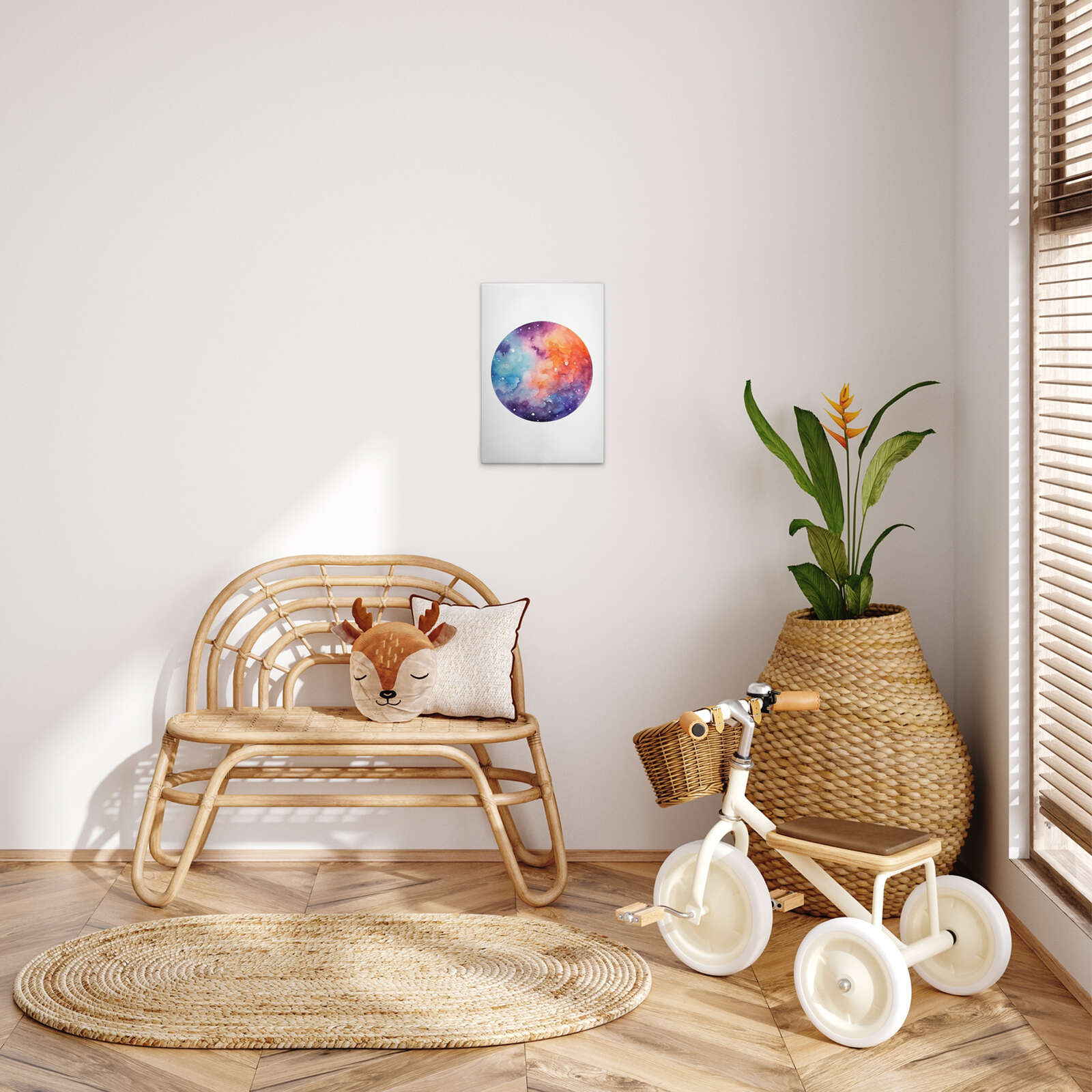 Galaktischer Farbmix - Leinwandbild des kosmischen Universums – 30 x 45 cm - Weiss, Bunt