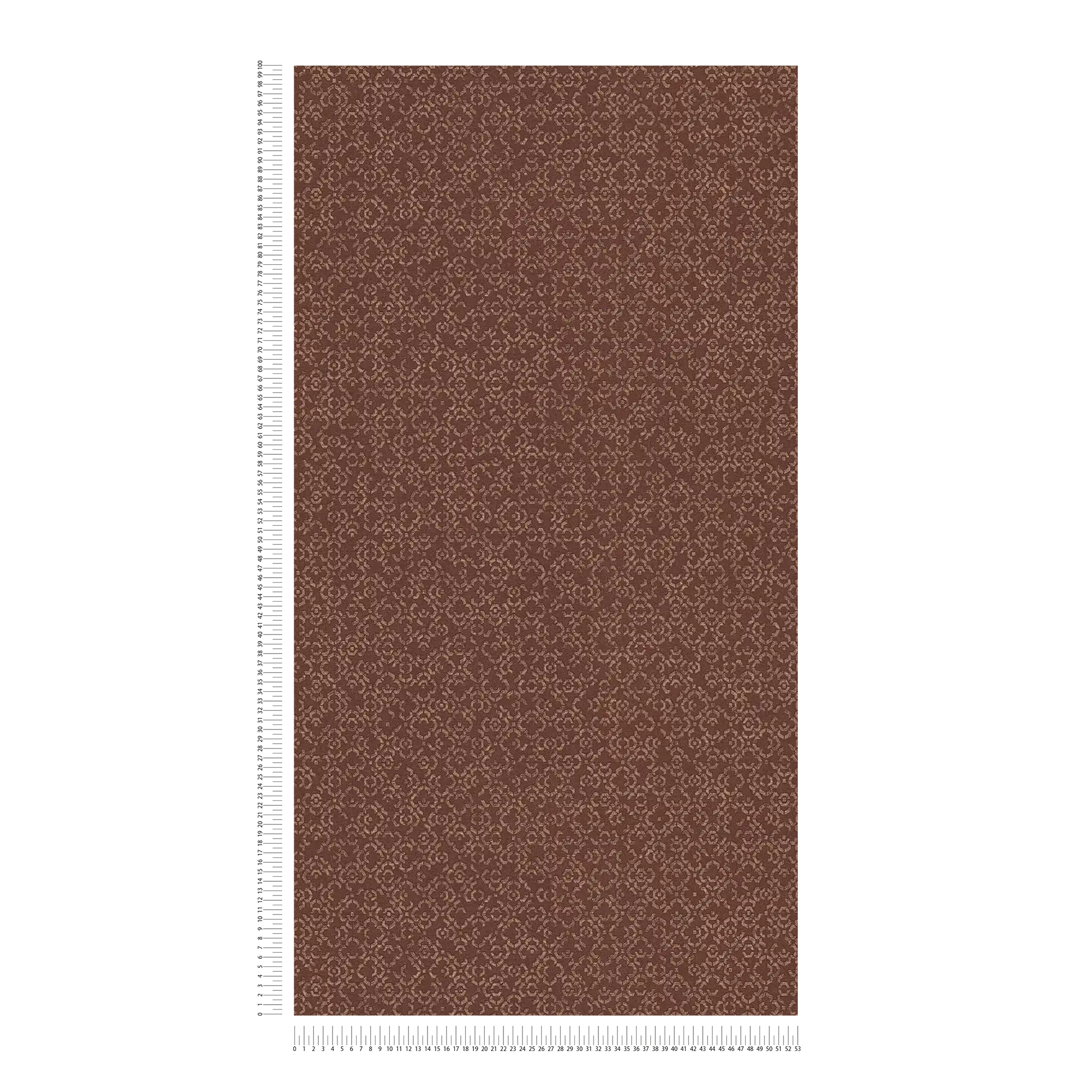 Tapete mit 3D Mustereffekt und Metallic-Glanz – Braun, Metallic, Rot