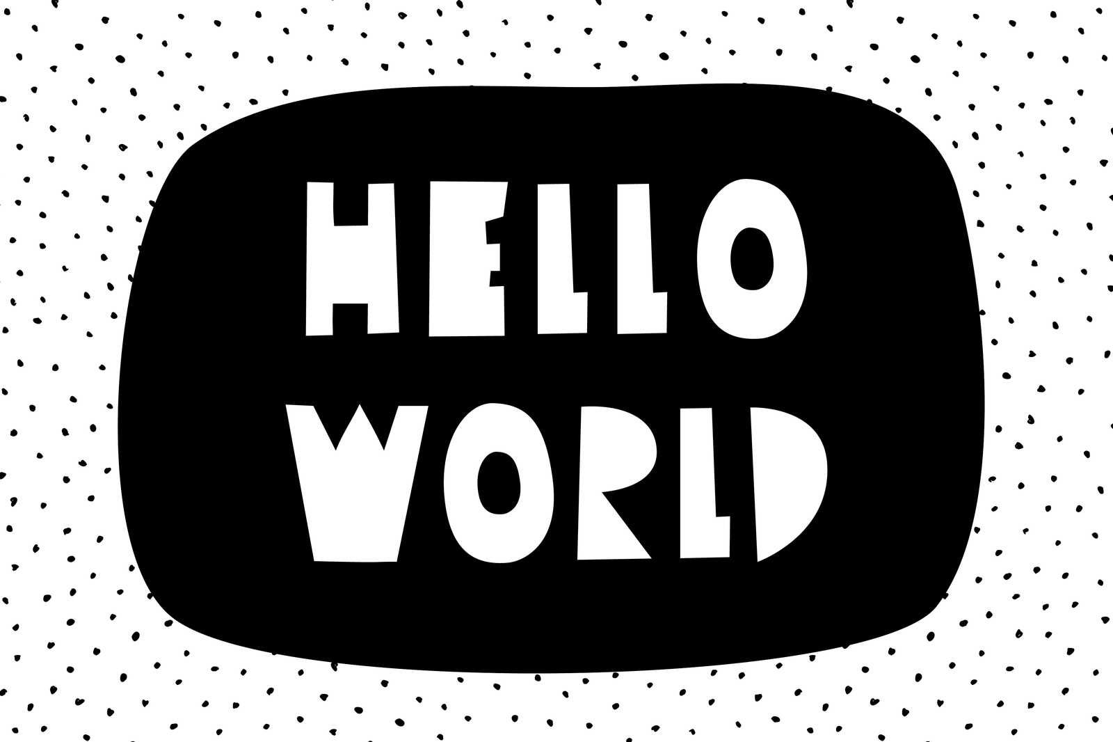             Canvas voor kinderkamer met opschrift 'Hello World' - 90 cm x 60 cm
        