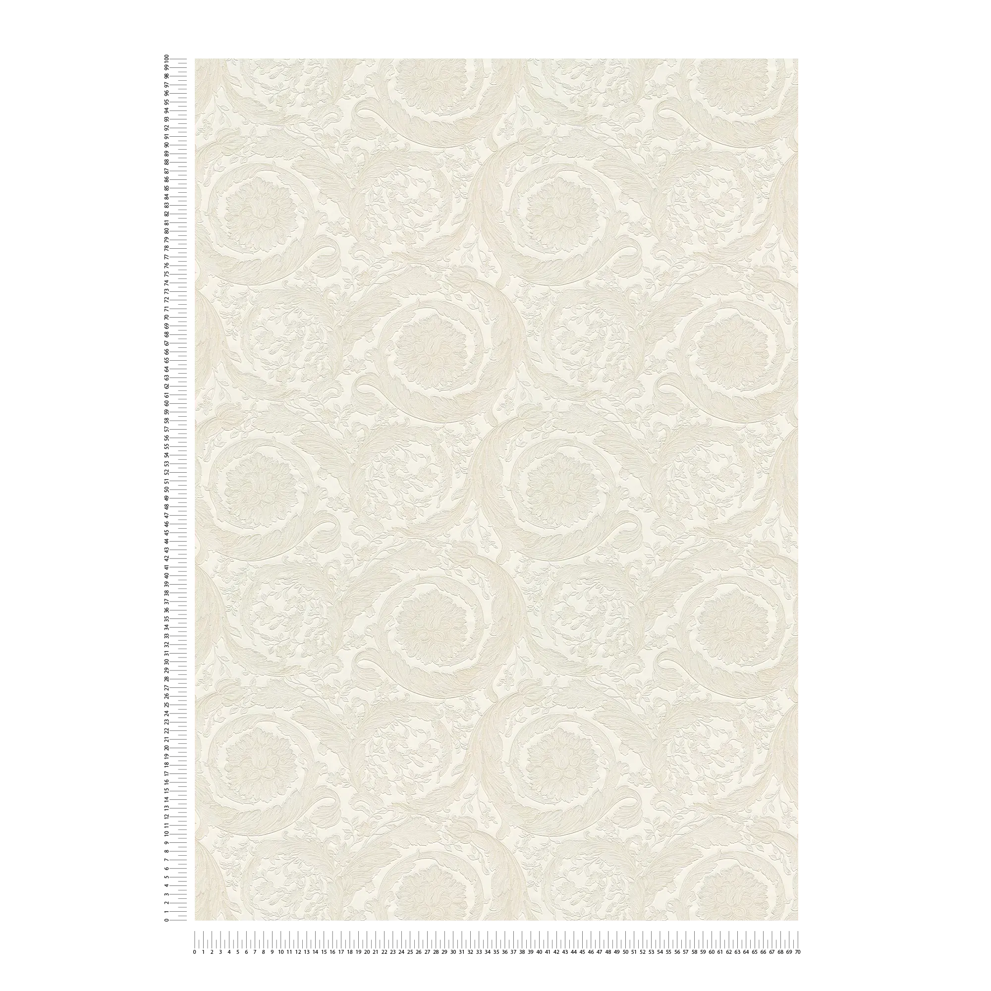             VERSACE Tapete mit Ornamenten im Barockstil – Creme, Silber
        