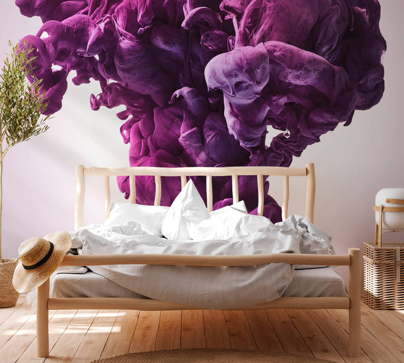             Abstrakte Fototapete gemustert – Violett, Weiß
        