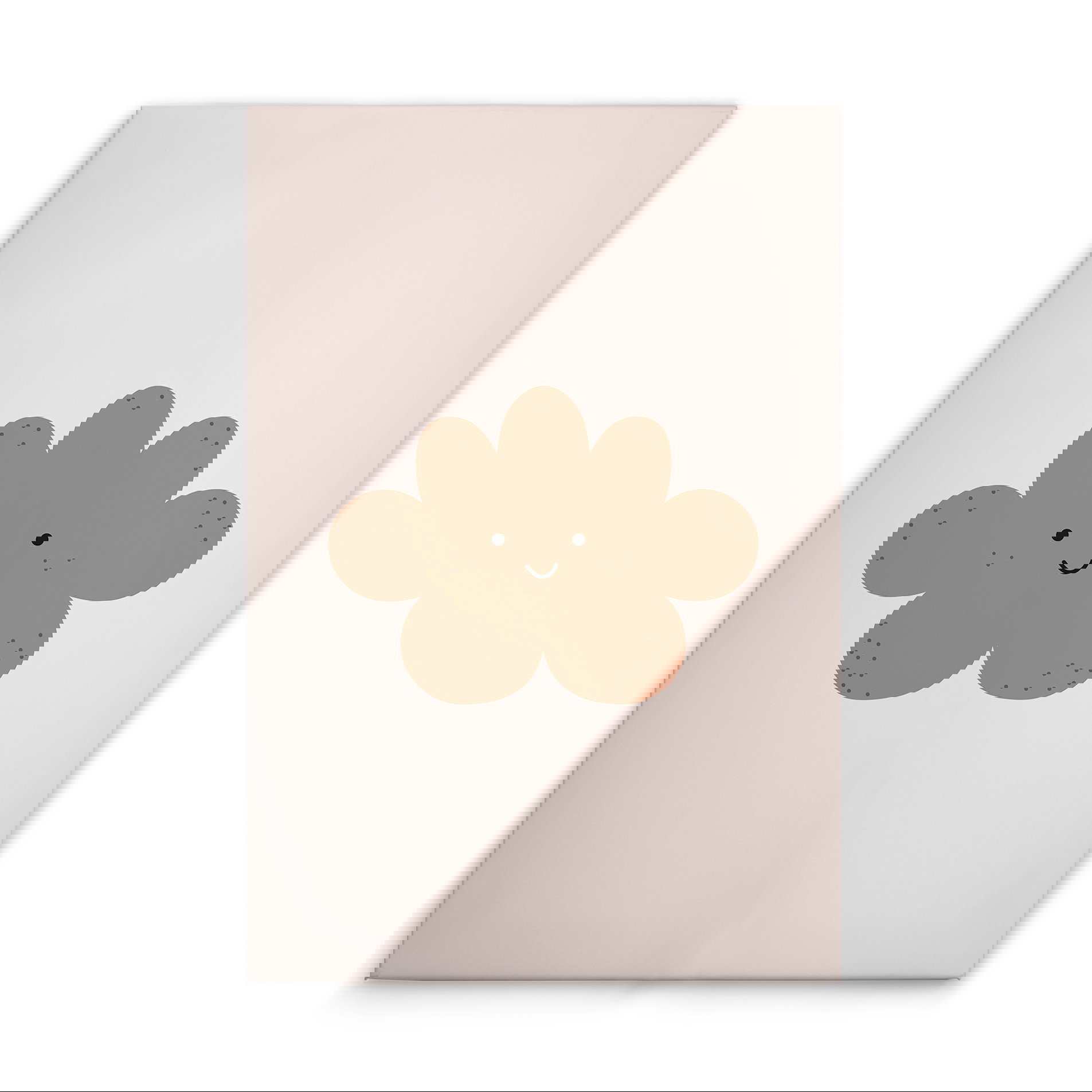             Fröhliche Wolke - Minimalistisches Kinderzimmer Leinwandbild – 30 x 45 cm - Beige, Braun
        