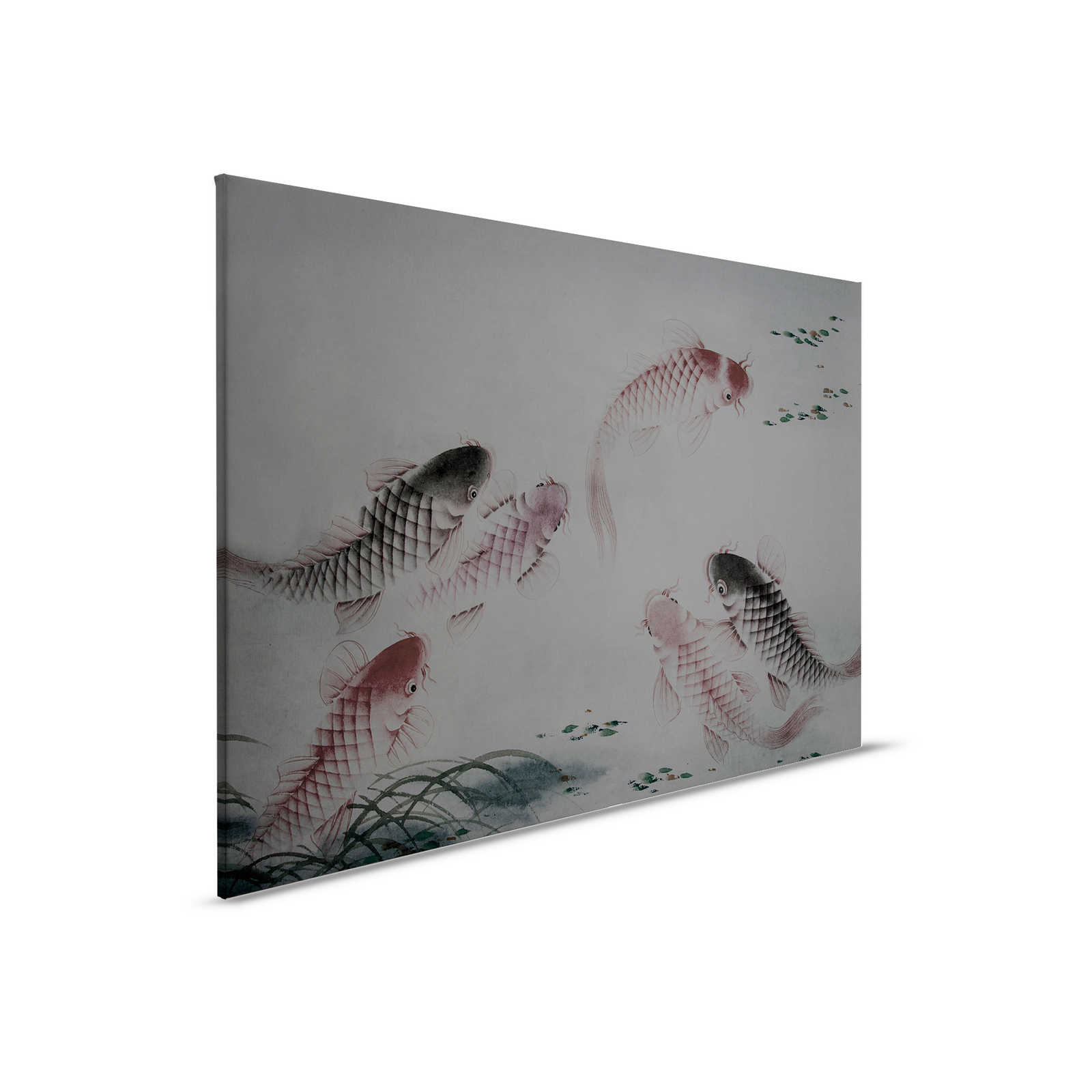         Canvas schilderij Azië Stijl met Koi vijver | grijs - 0,90 m x 0,60 m
    