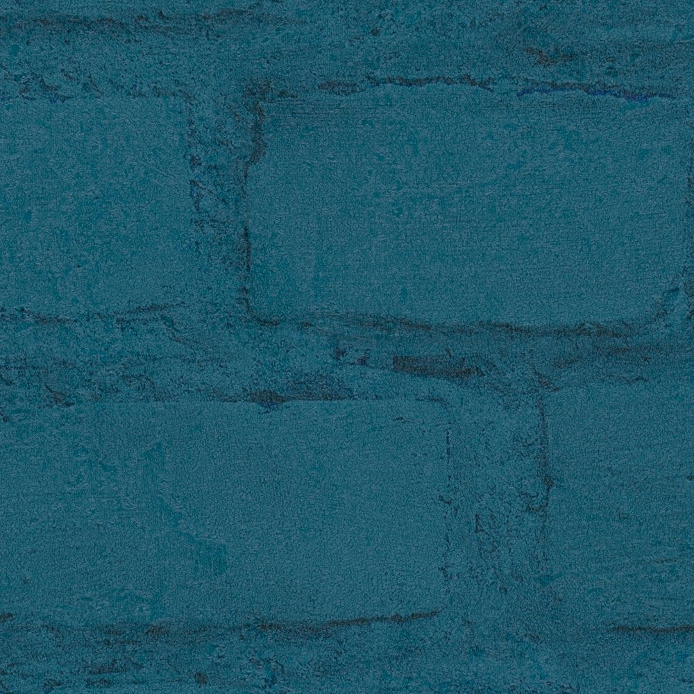             Steintapete Mauer in Klinker-Optik – Blau
        