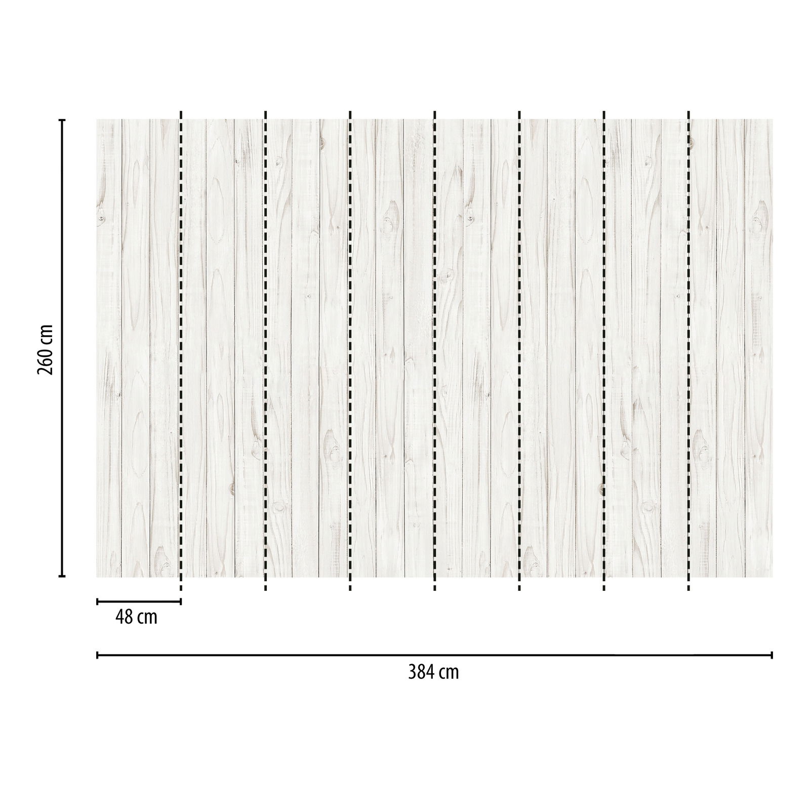             Fototapete weiße Holzoptik Wand – Weiß, Grau
        