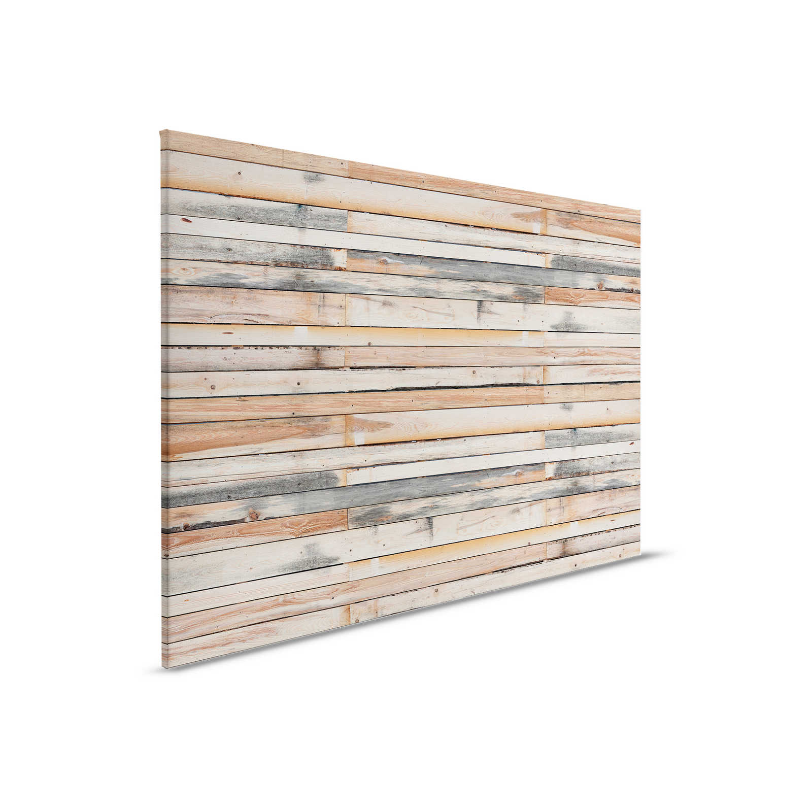         Verwitterte Bretterplanken - Leinwandbild im Used Look als Highlight für die Wand – 0,90 m x 0,60 m
    