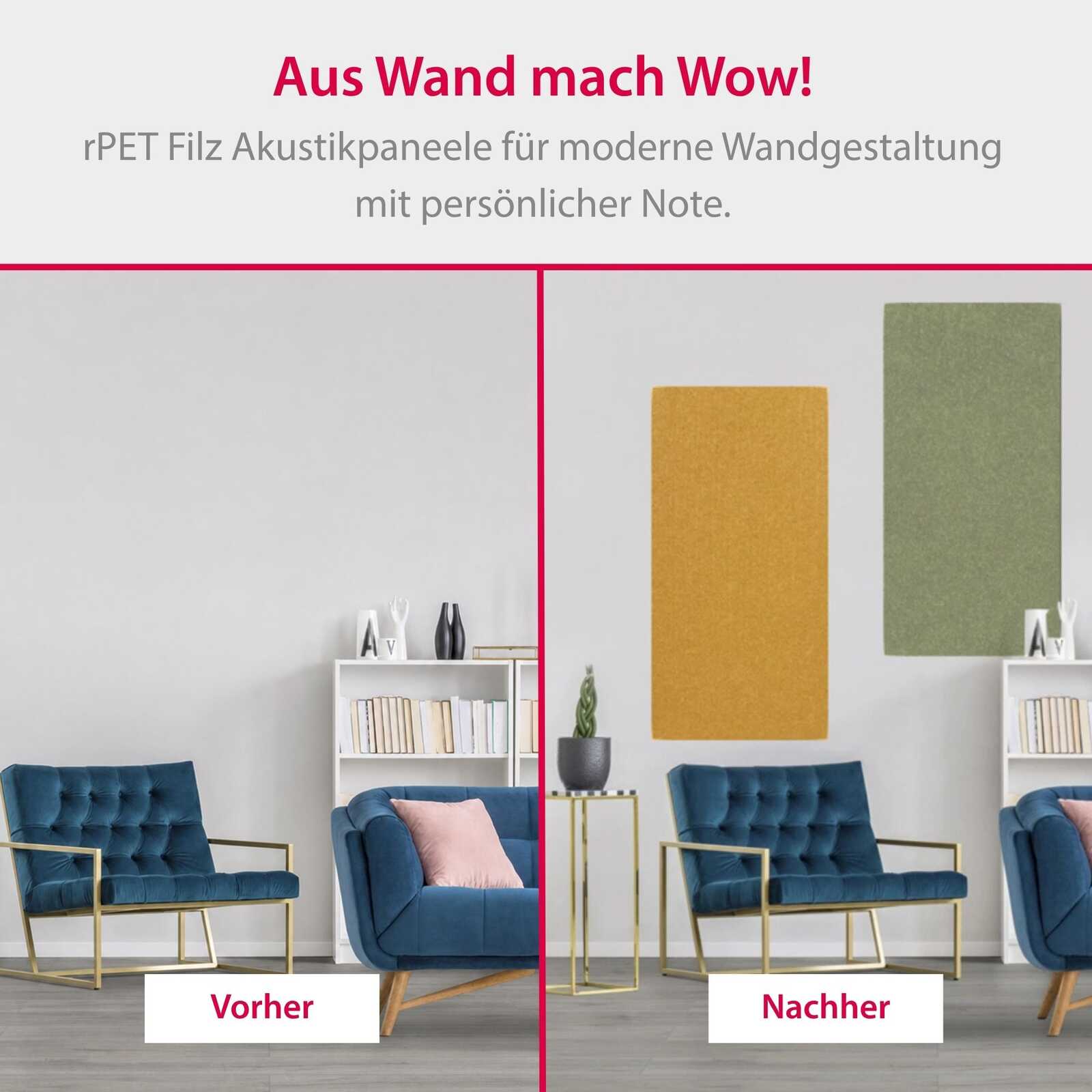 Wohnzimmer, Sessel, Garnitur, Akustikpaneel, Filz