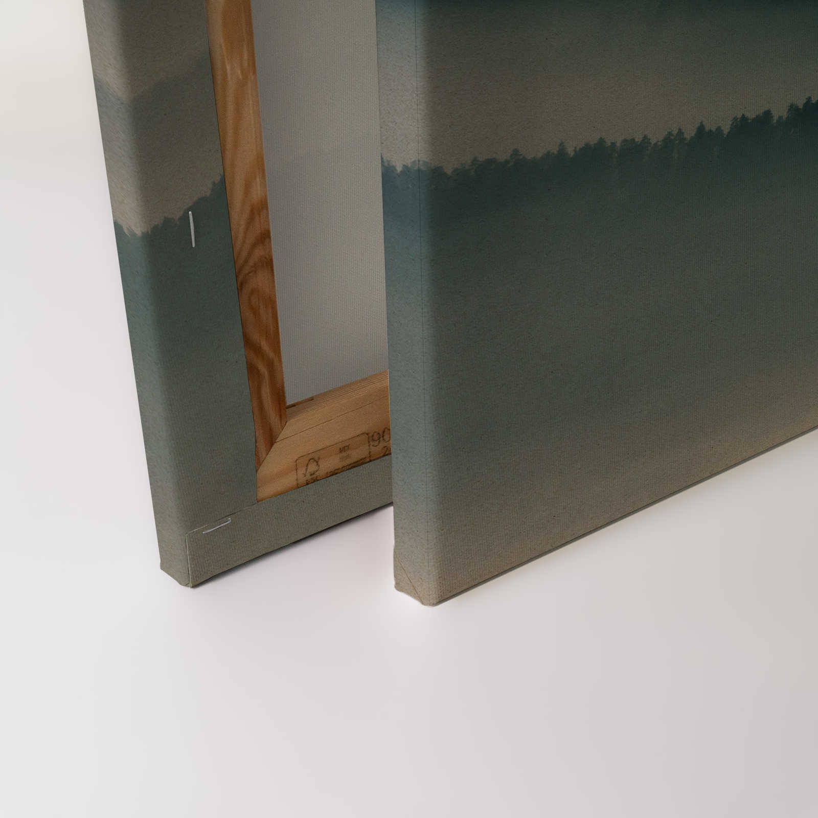 Horizon 1 - Leinwandbild mit Nebel-Landschaft, Natur Sky Line in Pappe Struktur – 0,90 m x 0,60 m