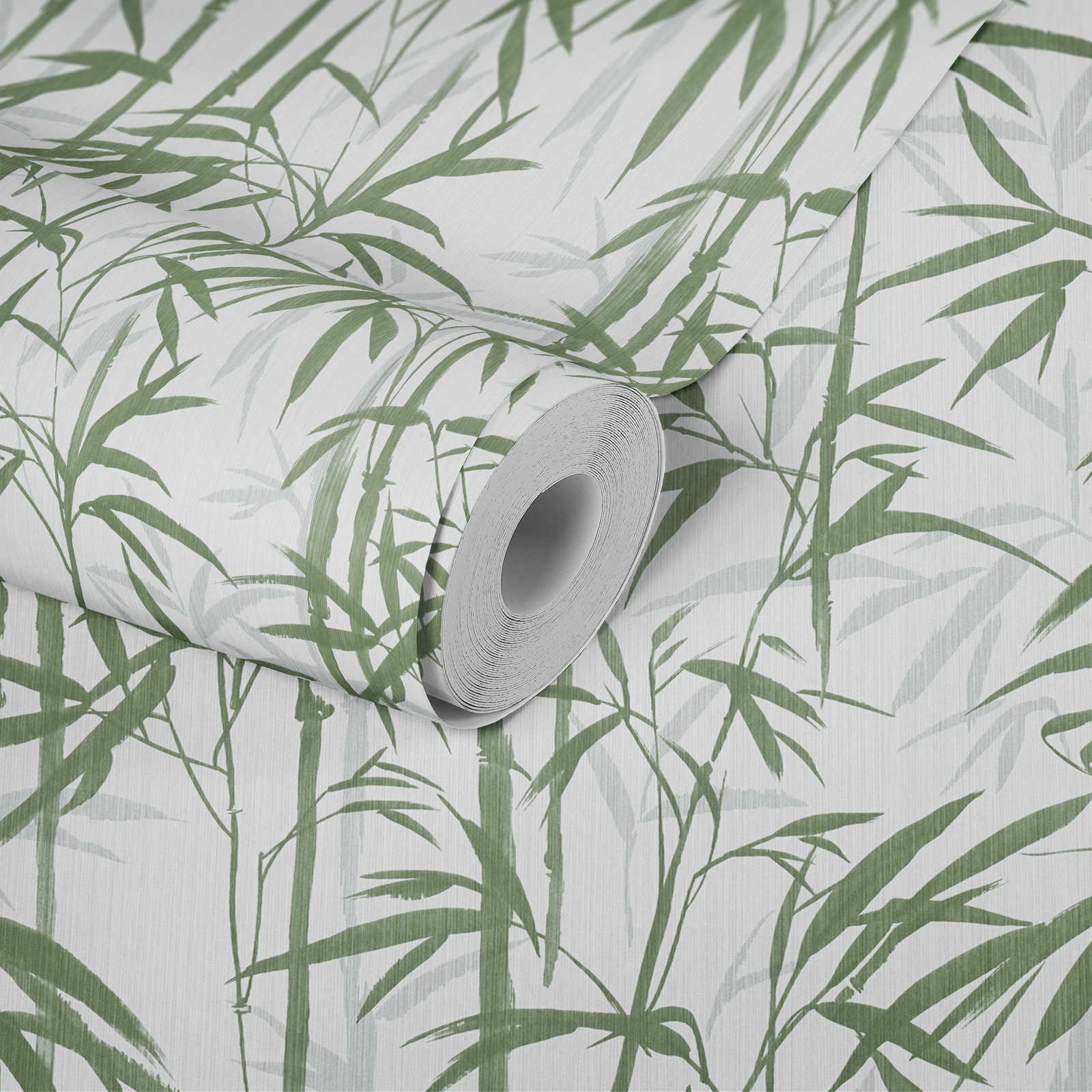             MICHALSKY Vliestapete natürliches Bambus Muster – Creme, Grün
        