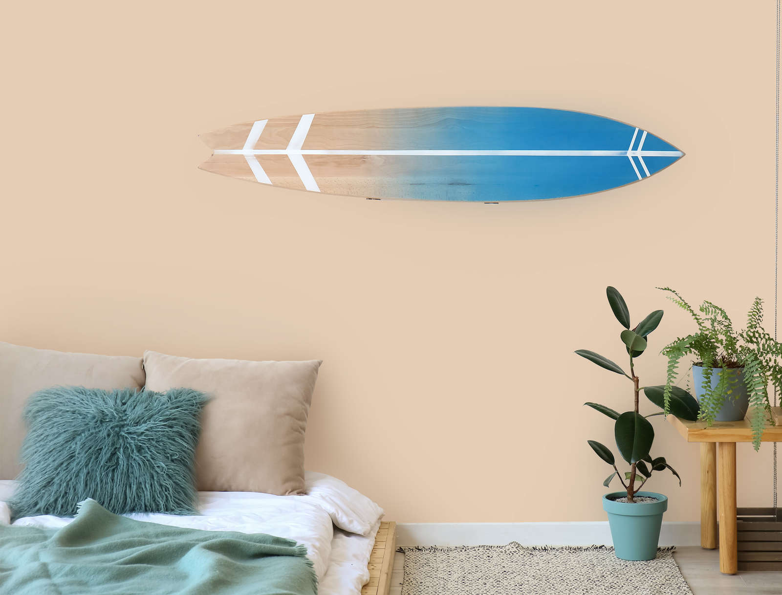 surfboard, dekoration, blau, wanddekoration, wohndekoration
