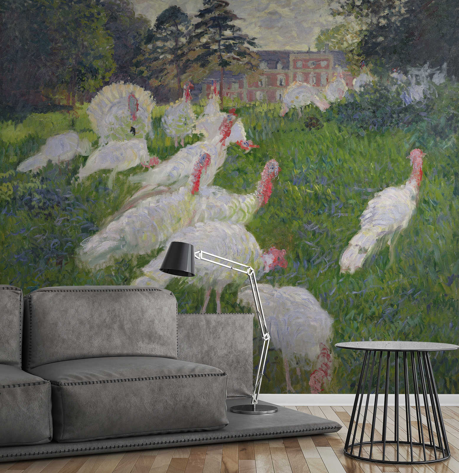             Fototapete 'Truthähne im Schloss Rottembourg' von Claude Monet
        
