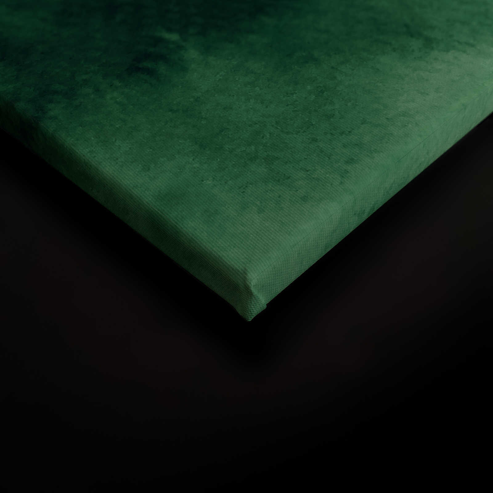             Leinwand mit nebeliger Landschaft im Gemälde-Stil | grün, schwarz – 0,90 m x 0,60 m
        