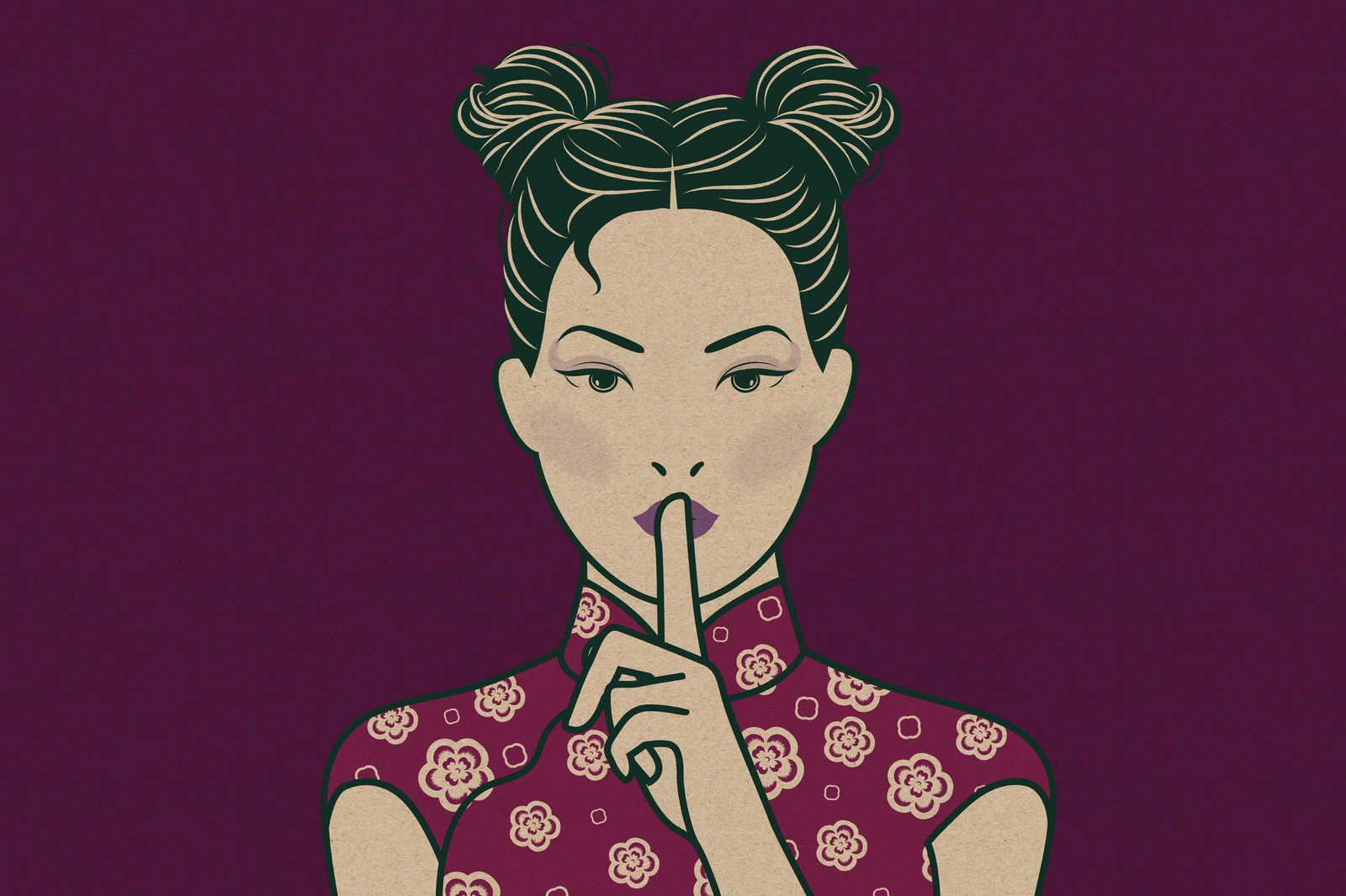             Himari 3 - pssst, Mangastyle auf Leinwandbild in Pappe Struktur – 0,90 m x 0,60 m
        