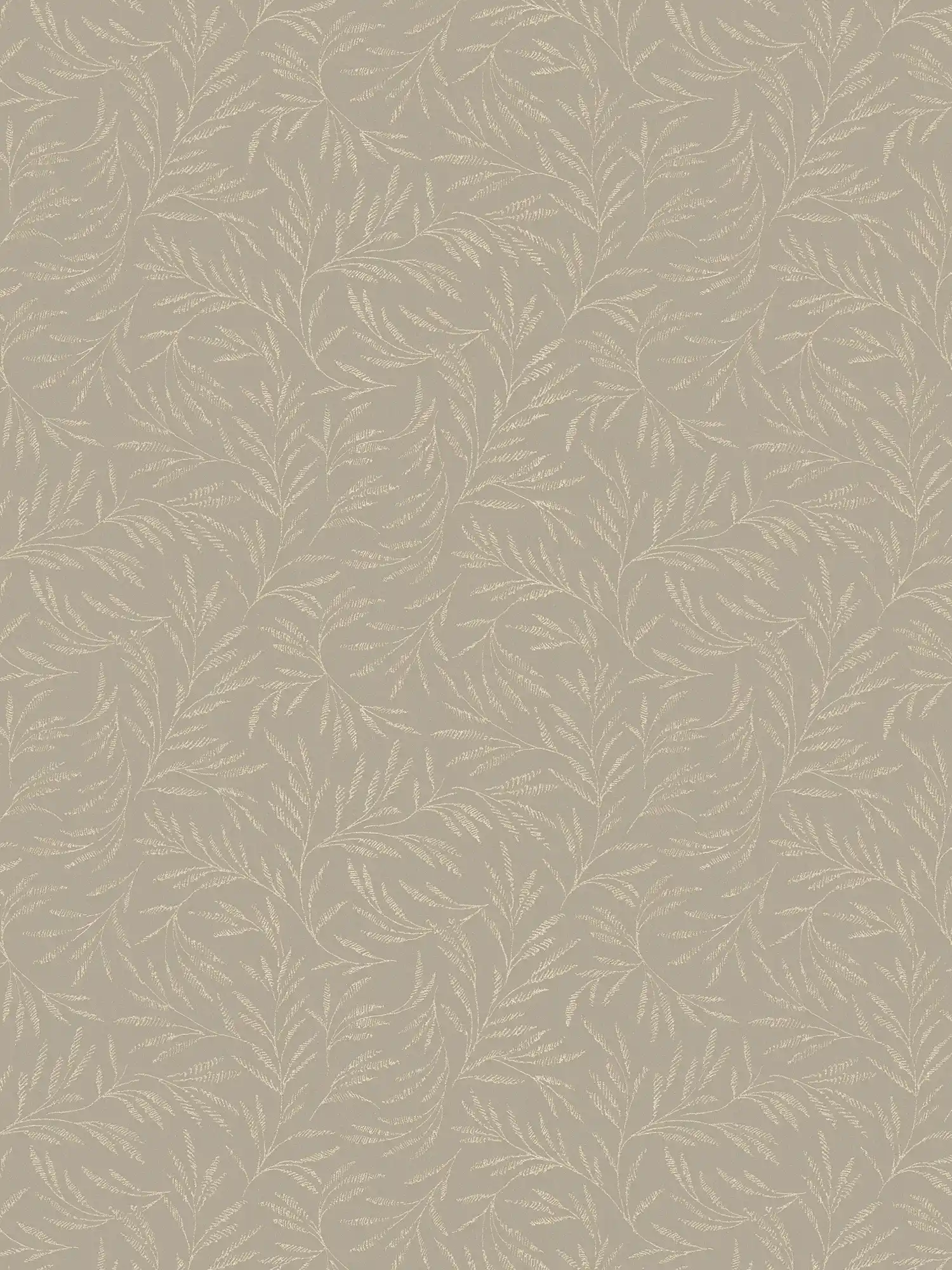         Papier peint à motifs Feuilles métalliques rinceaux - marron, gris
    