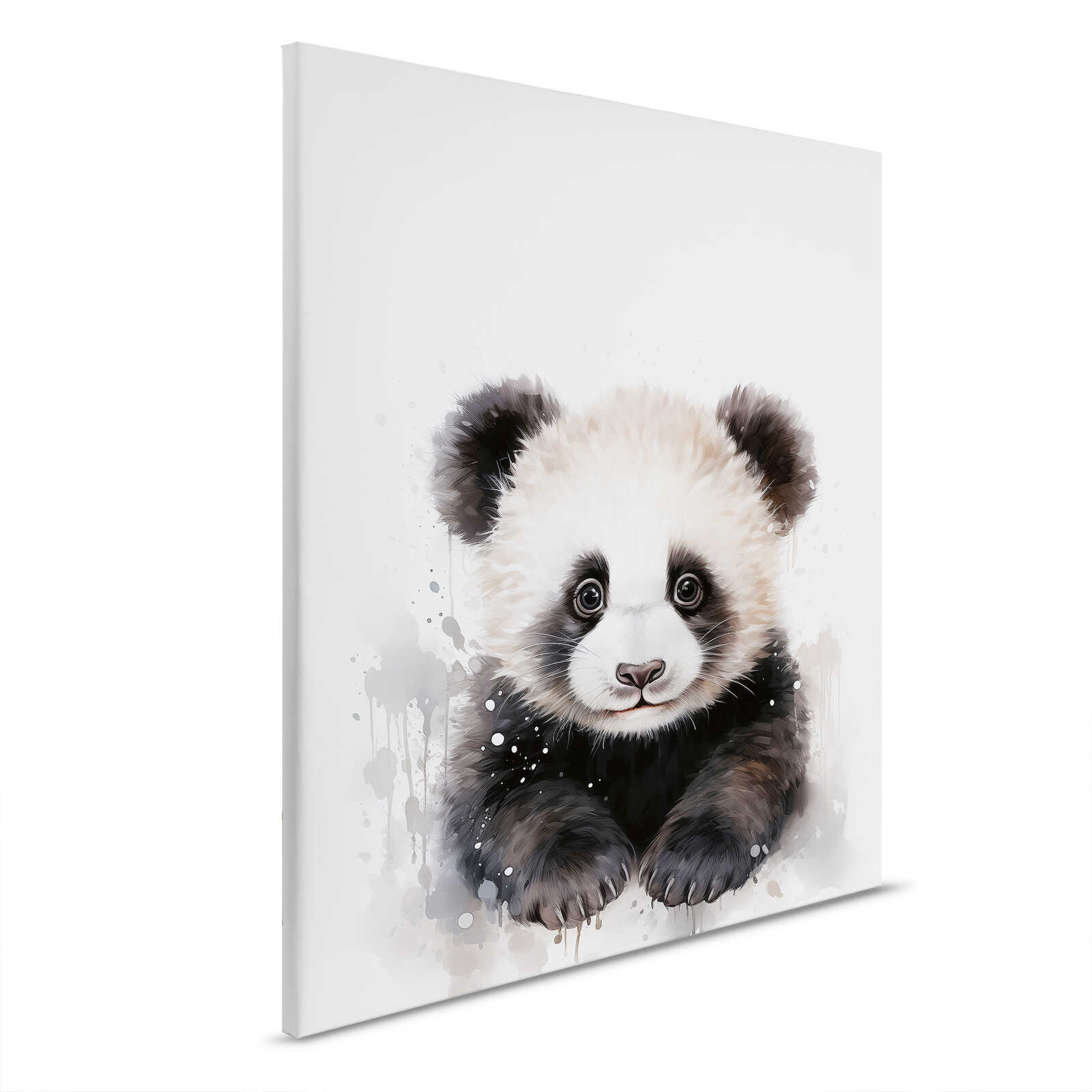         Chambre d'enfant Tableau sur toile Bébé Panda - Douce élégance - Impression sur toile pour une maison chaleureuse. - 40 x 50 cm - Blanc, Noir
    