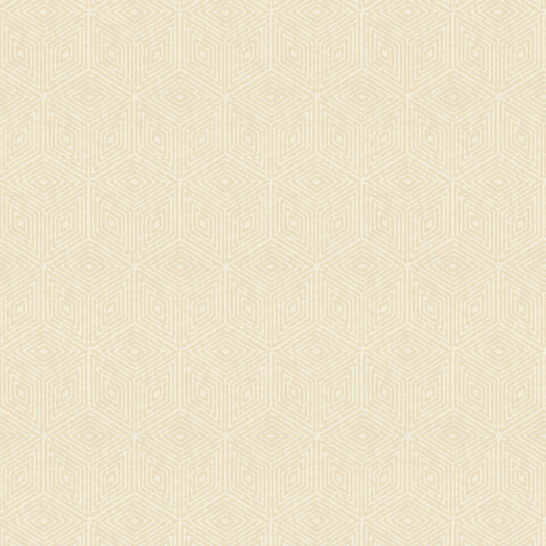         papier peint en papier Graphiques losanges géométriques & hexagonaux avec de vrais fils textiles - Beige, Crème, Jaune
    