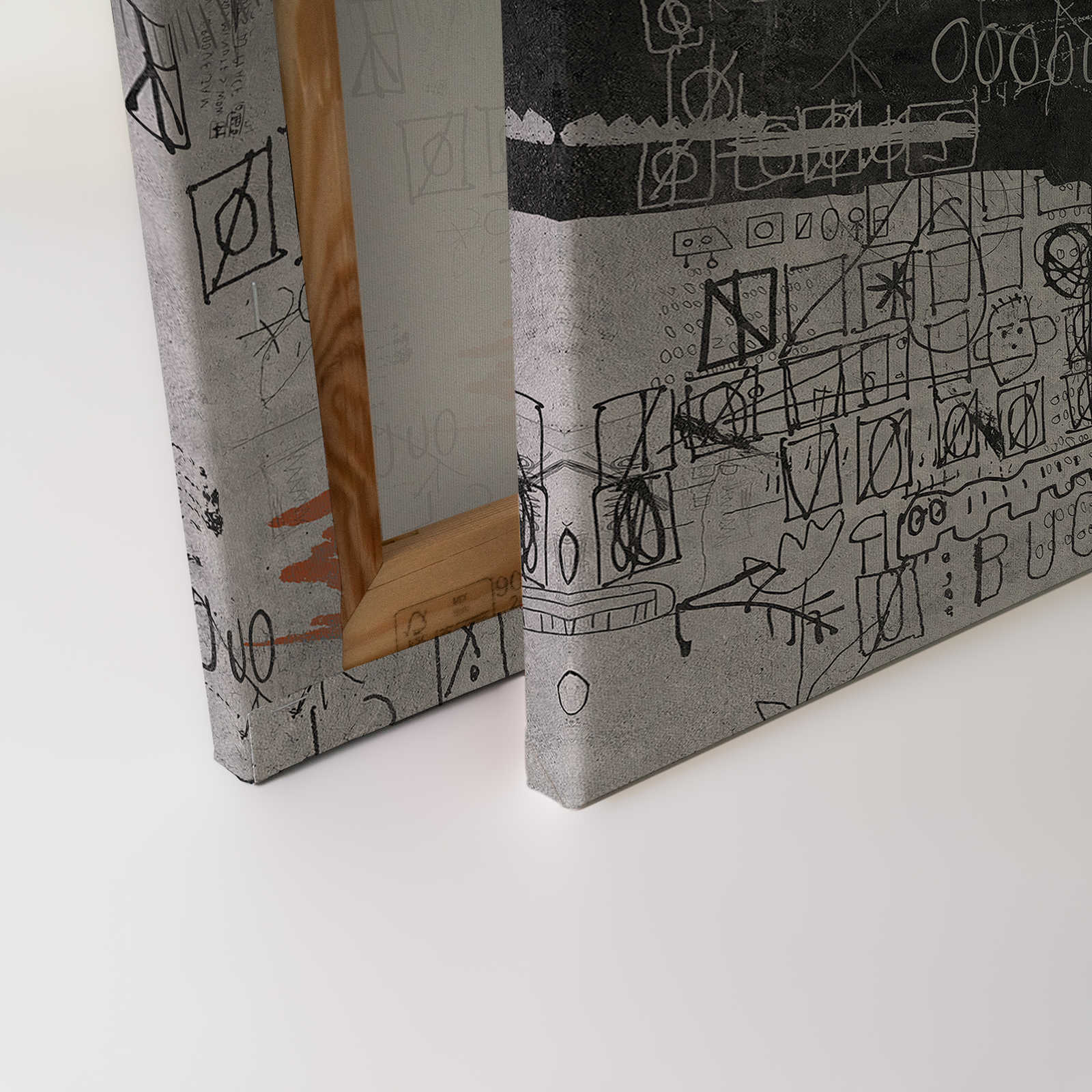             Piano Bar 1 - Street Art Leinwandbild Scribbel Design Schwarz & Grau – 0,90 m x 0,60 m
        