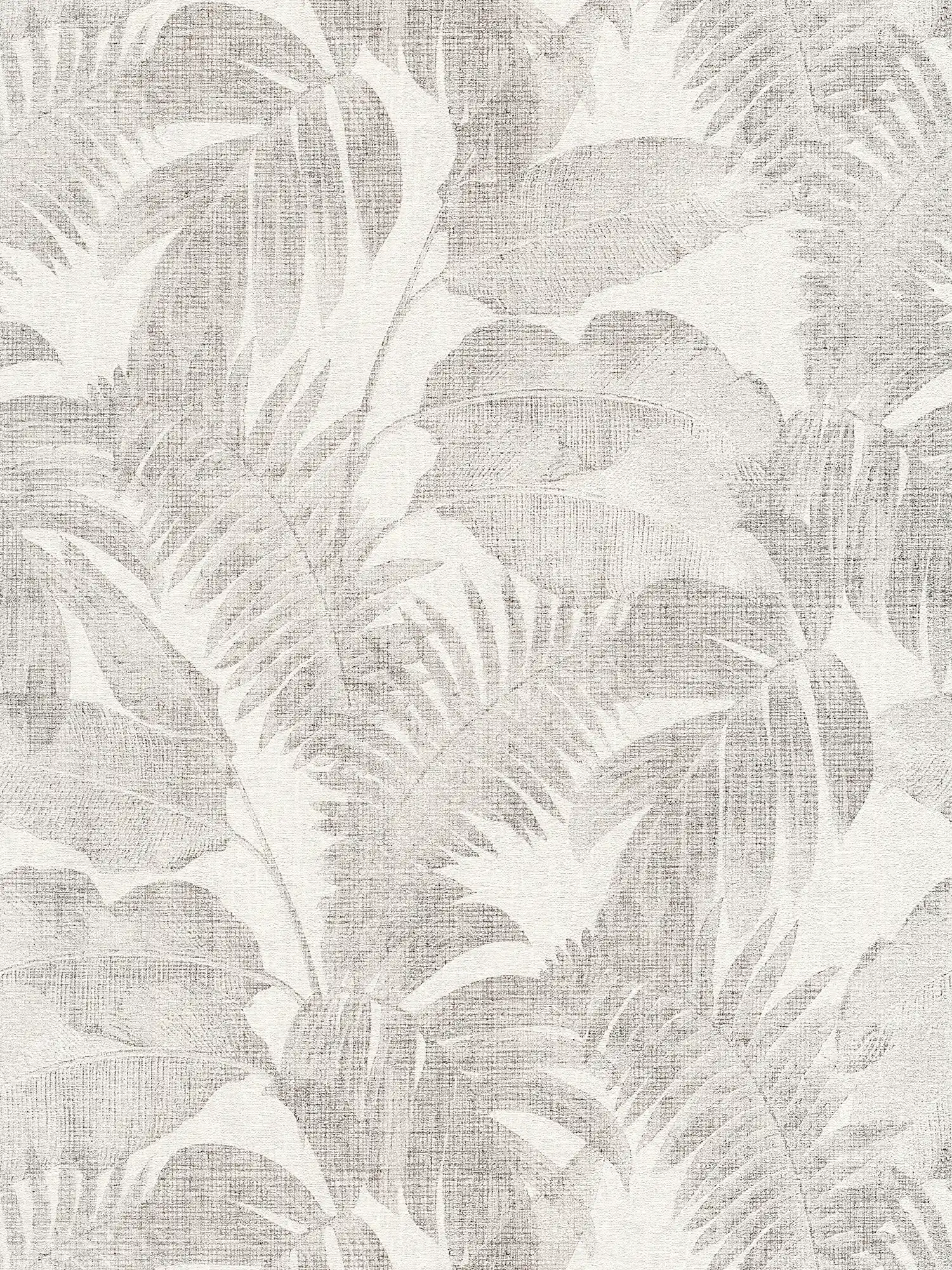         Papier peint boho jungle aspect lin - taupe, crème, beige
    