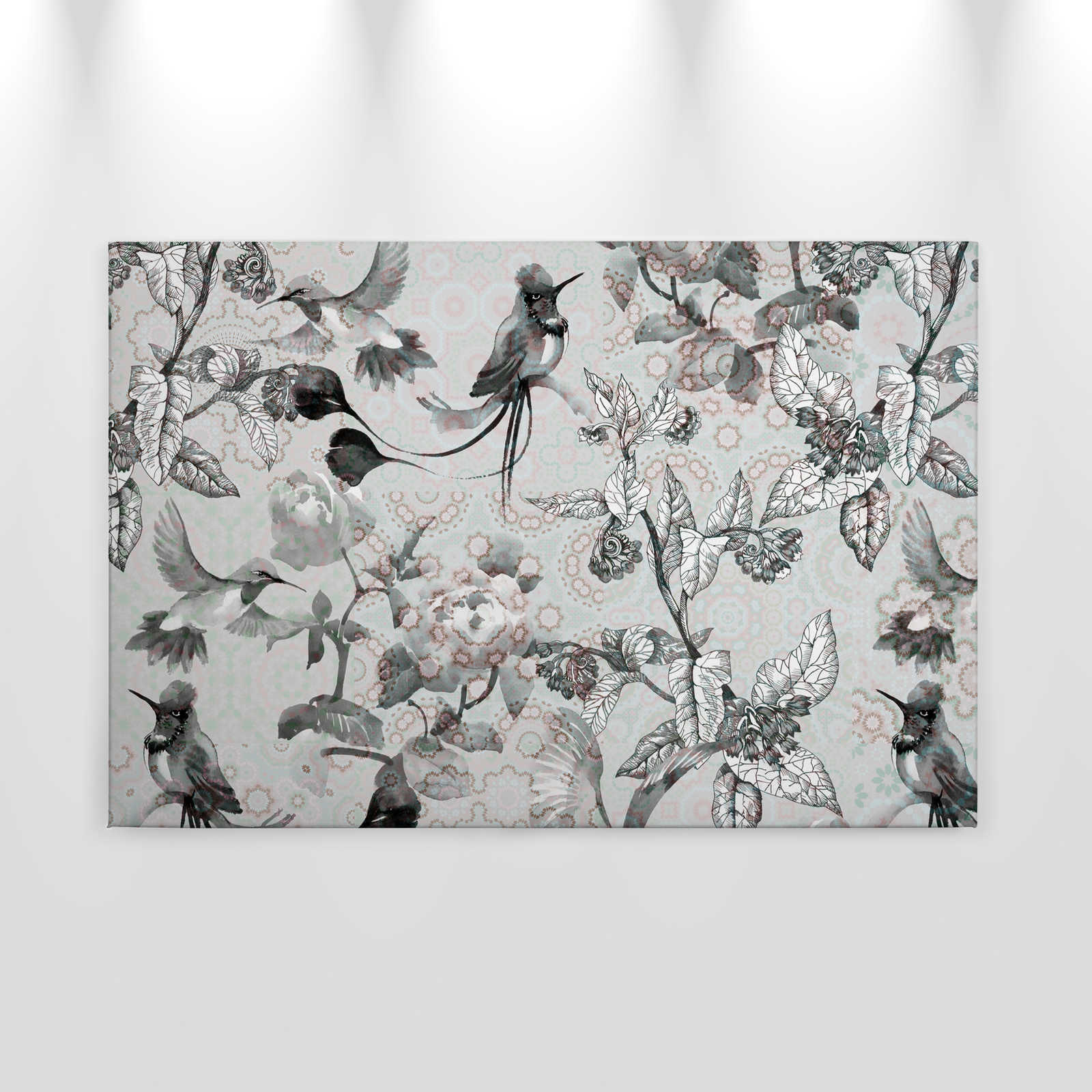             Leinwandbild Natur Design im Collage Stil | exotic mosaic 4 – 0,90 m x 0,60 m
        