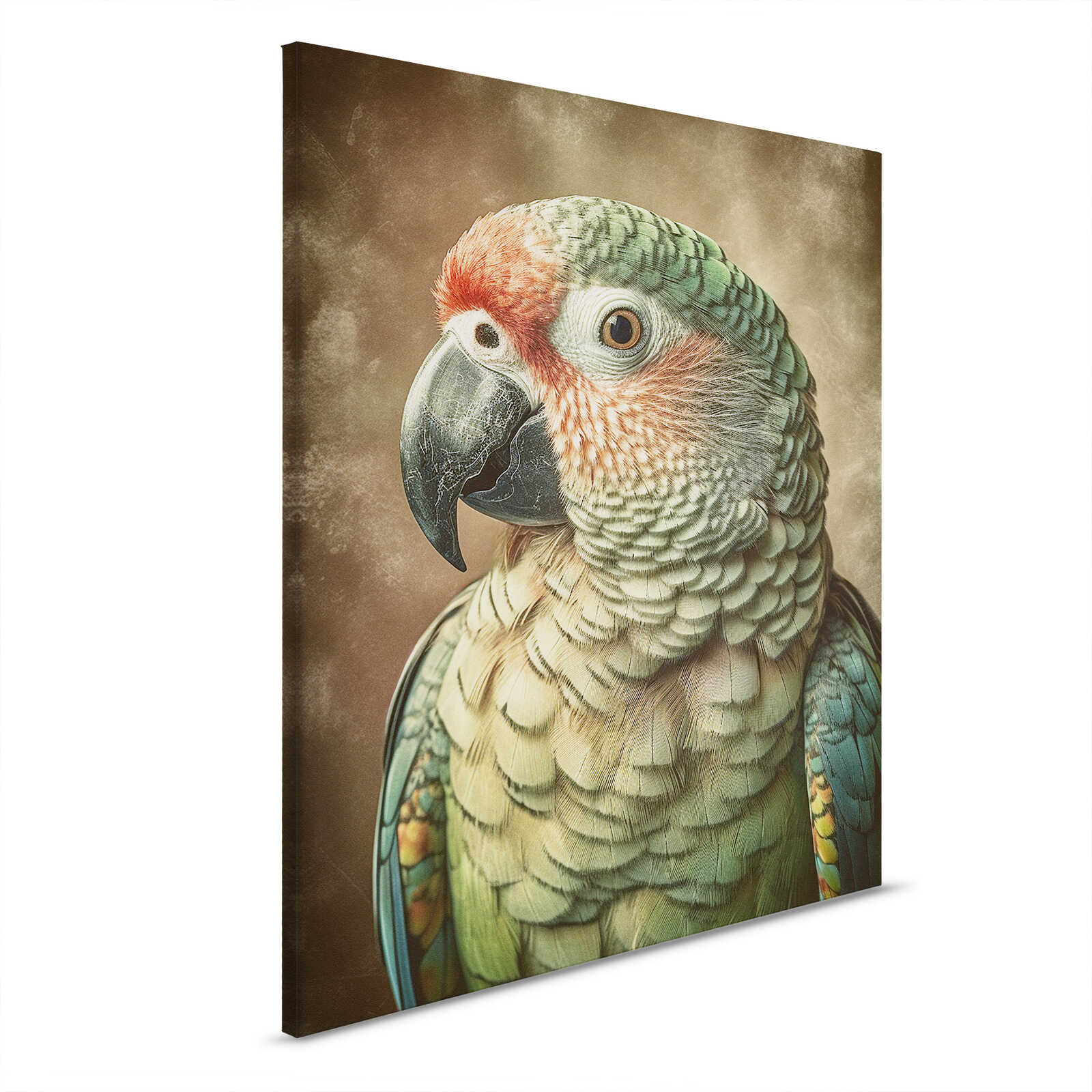        Parrot splendour - Canvas picture Portrait of an exotic parrot - 40 x 50 cm - Green, Colourful
    