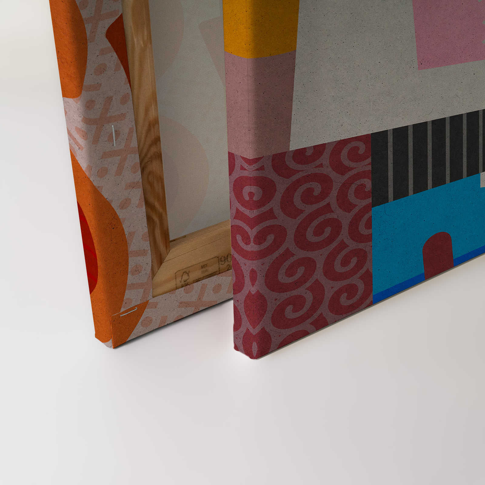             Couples 1 - Leinwandbild in Beton Struktur Pop Art Kunst-Collage – 0,90 m x 0,60 m
        