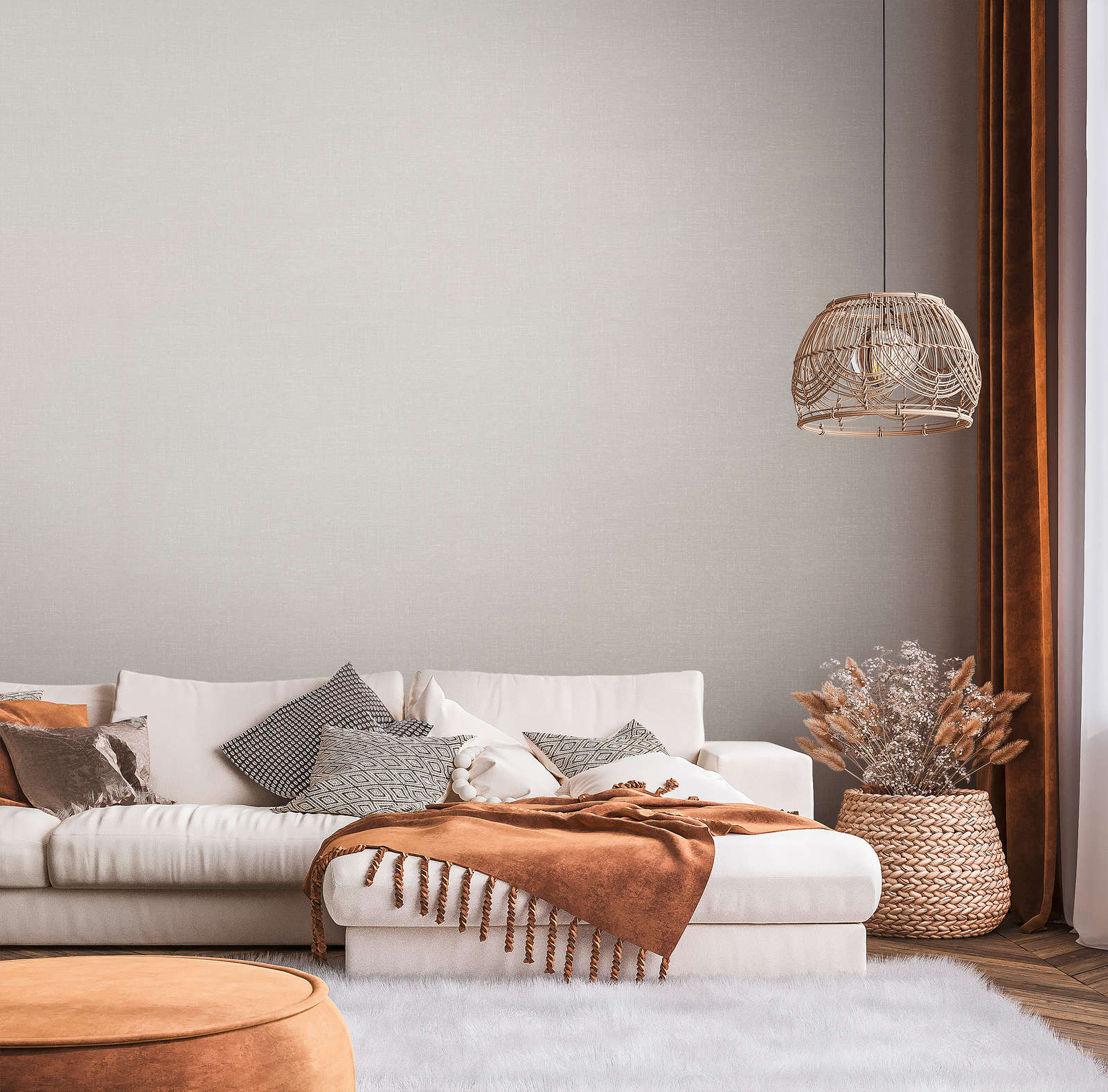 Strukturierte Vliestapete in matter Optik – Beige
