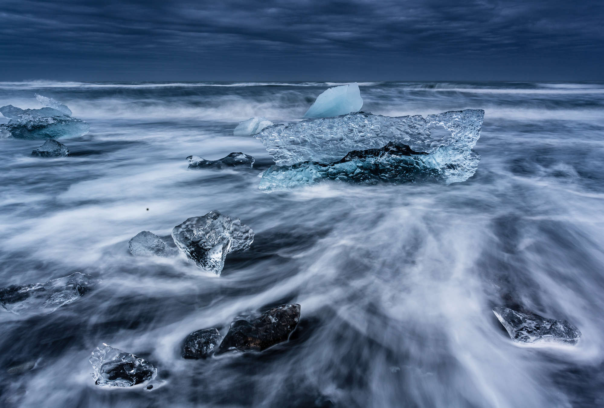 Eis, Eisbrocken, Gletscherkiesel, Küstenwasser, Iceberg