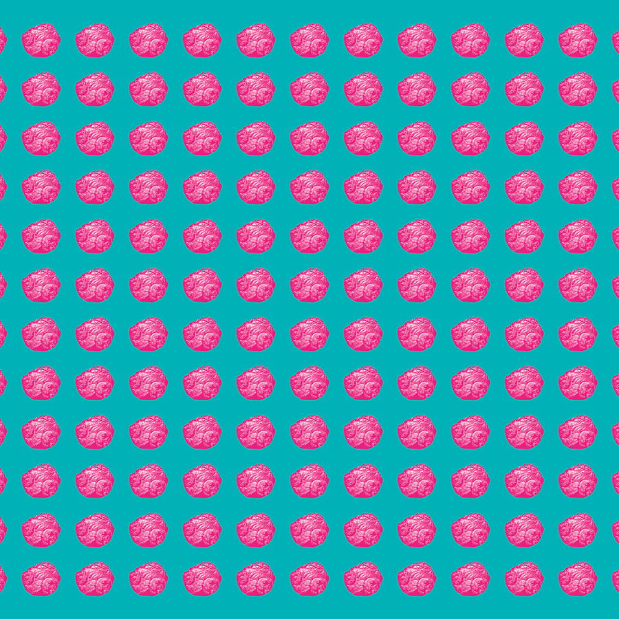         Pink Pixel" photo wallpaper - modern dot pattern on turquoise, smooth surface - turquoise, pink
    