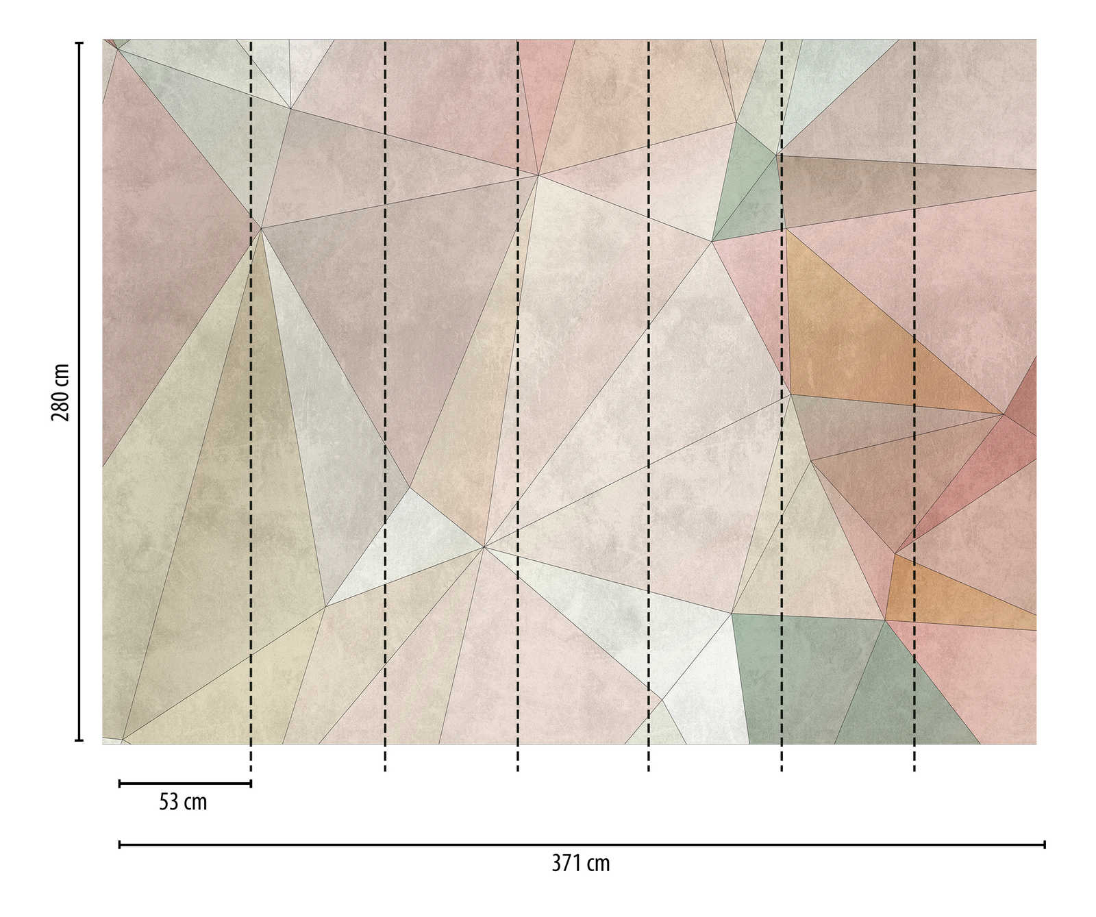             Tapeten-Neuheit | Putzoptik Motivtapete bunte Facetten, Colour Block Grafik
        