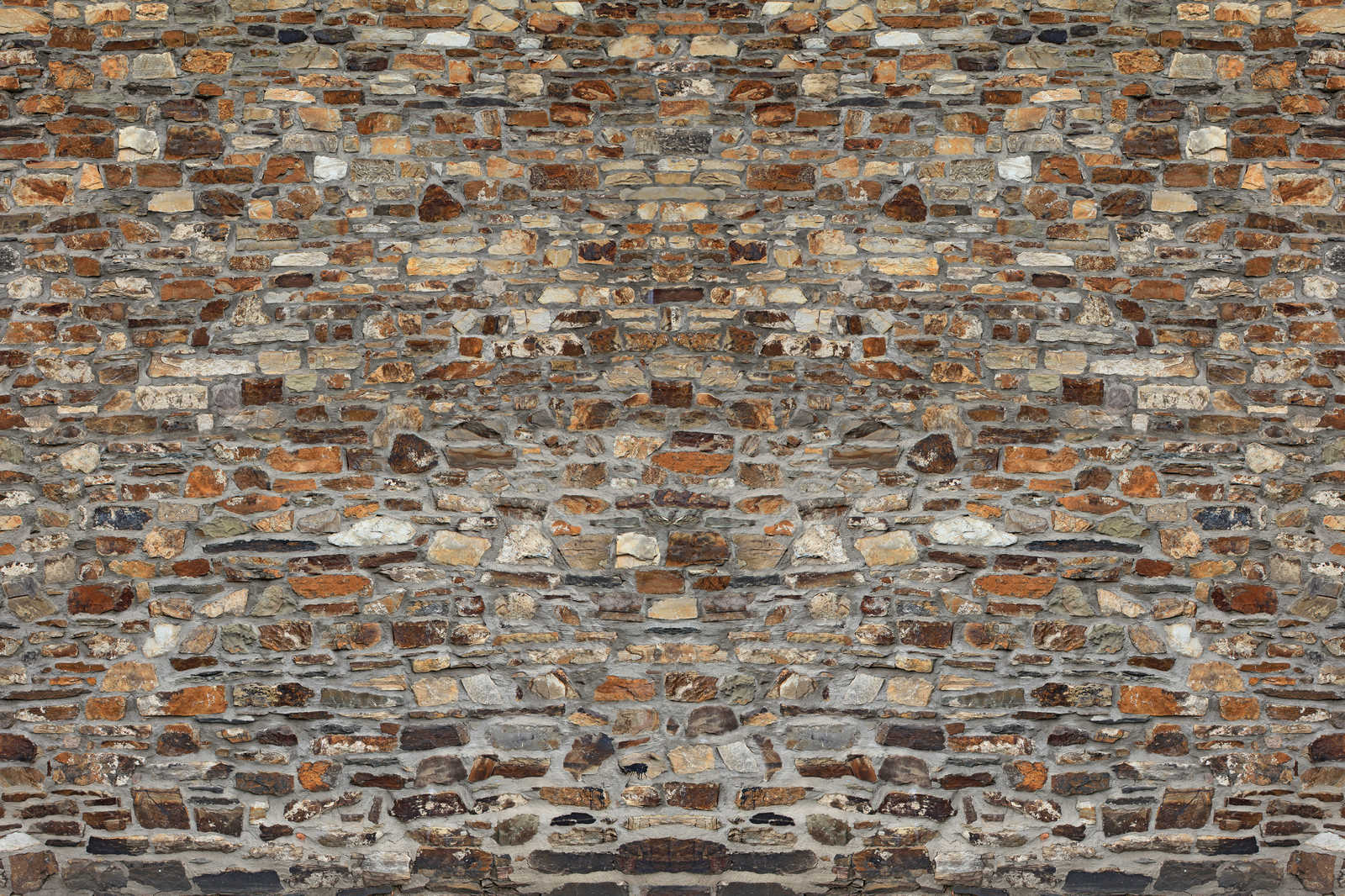 Leinwandbild 3D Mauer alte Ziegel &amp; rustikaler Steinoptik – 0,90 m x 0,60 m