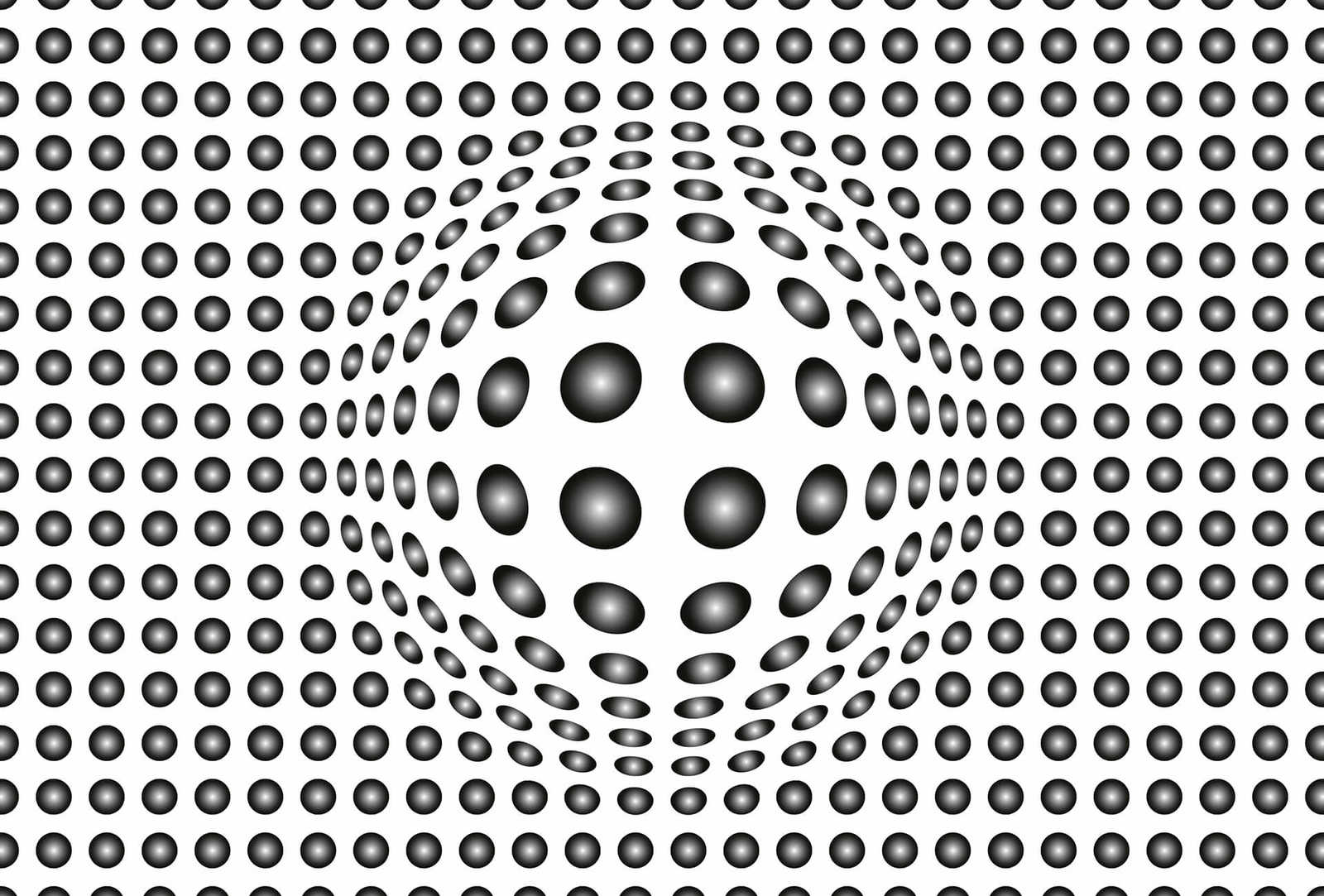         3D mural black and white with dot pattern
    