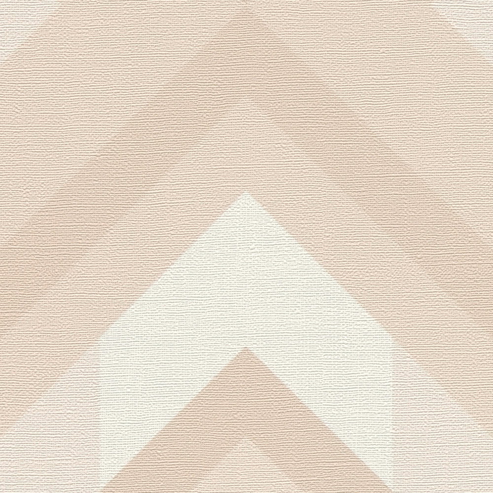             Retro Tapete mit geometrischen Ornamenten in sanften Farben – Beige, Creme, Weiß
        