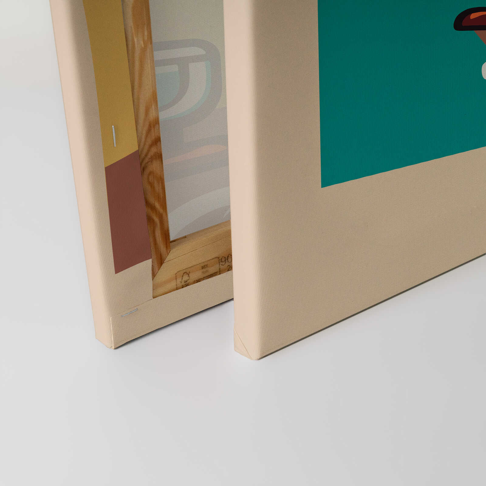             Leinwandbild Coffee House - Retro Kaffeemaschinen Kunstwerk – 30 x 45 cm - Bunt, Beige
        