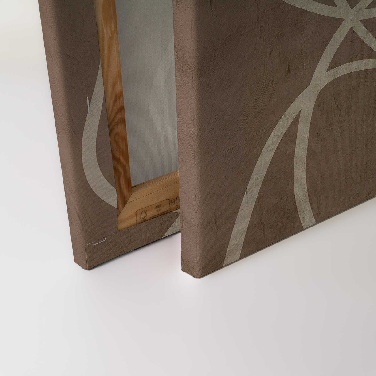             Serengeti 3 - Leinwandbild Braun-Beige Lehmwand mit Linien Design – 0,90 m x 0,60 m
        