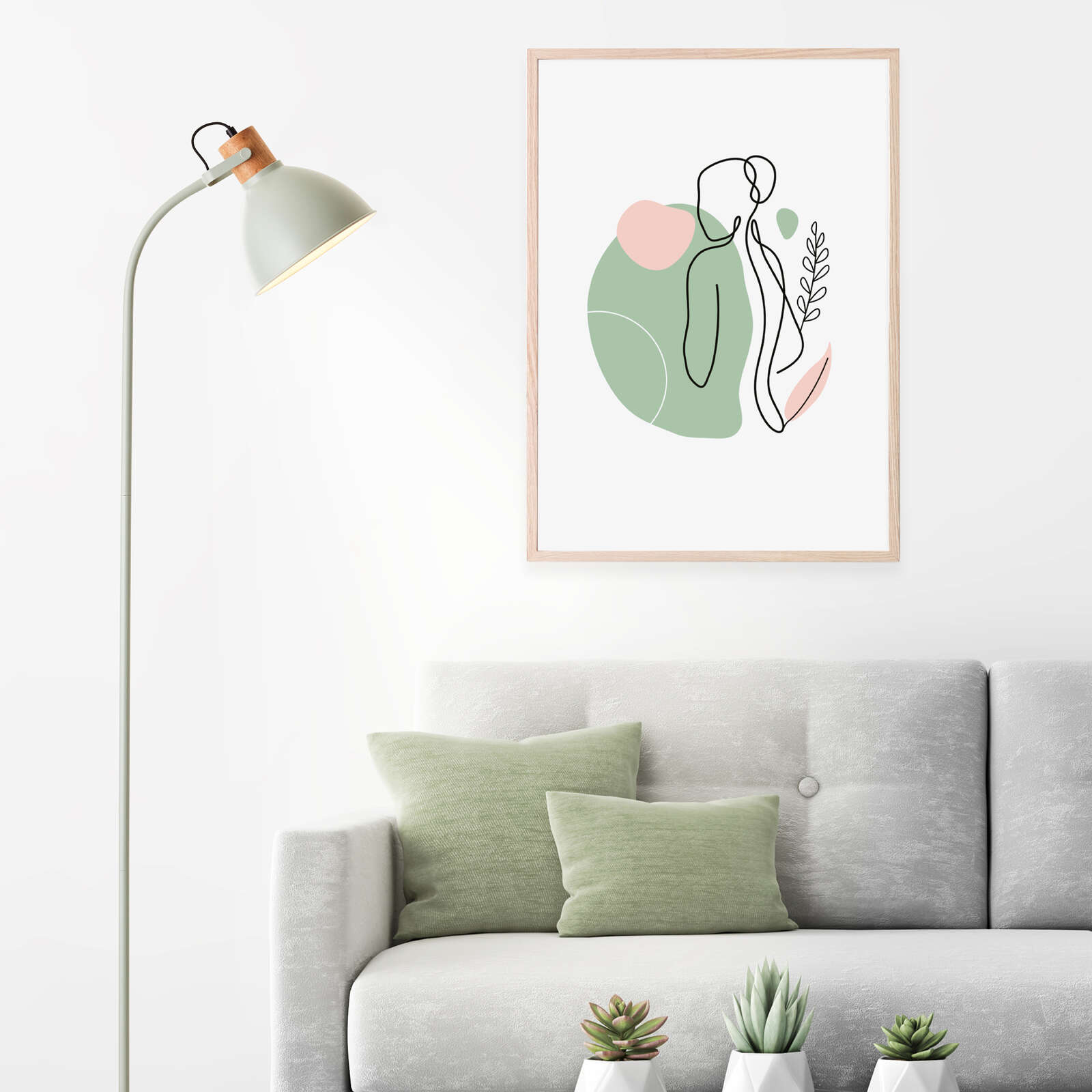             Wooden floor lamp - Franziska 6 - Green
        