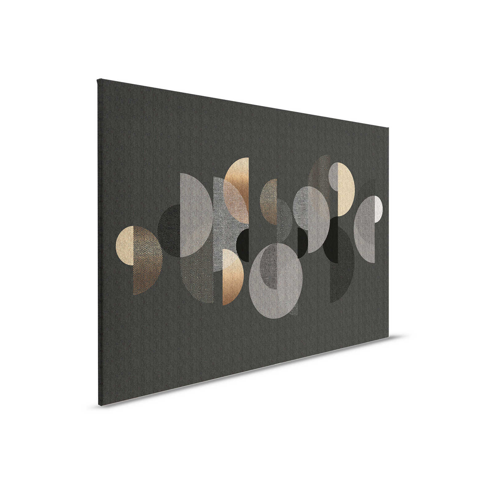         Chelsea 1 - Toile or & anthracite avec motif graphique rétro - 0,90 m x 0,60 m
    