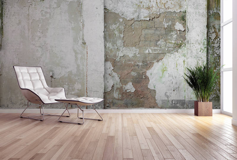Loungestuhl, Ledersessel, Beige, Metallrahmen, Hocker