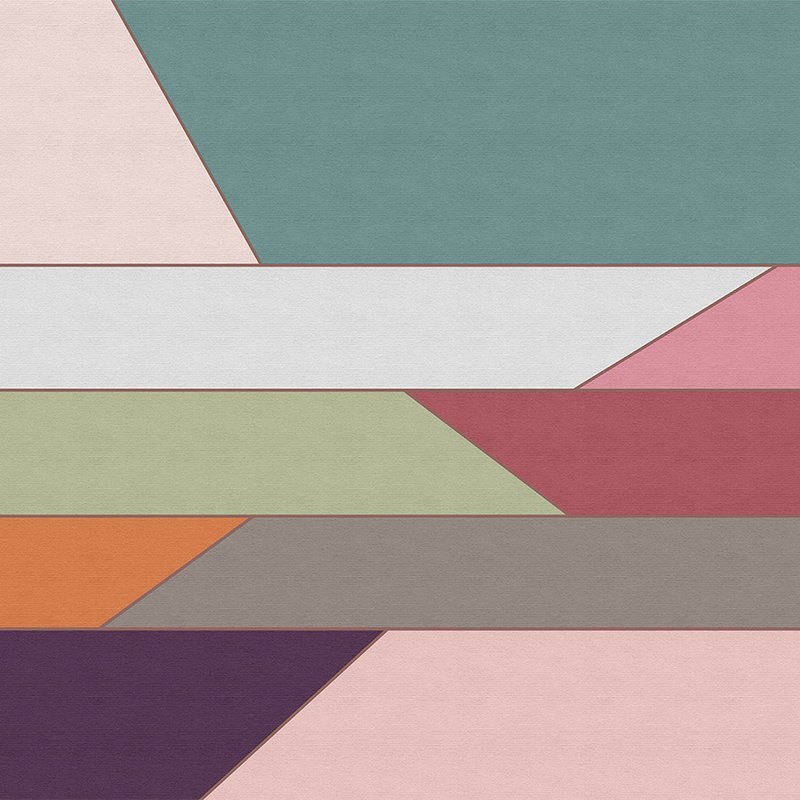 Photo wallpaper - colourful horizontal stripe pattern - ribbed ...